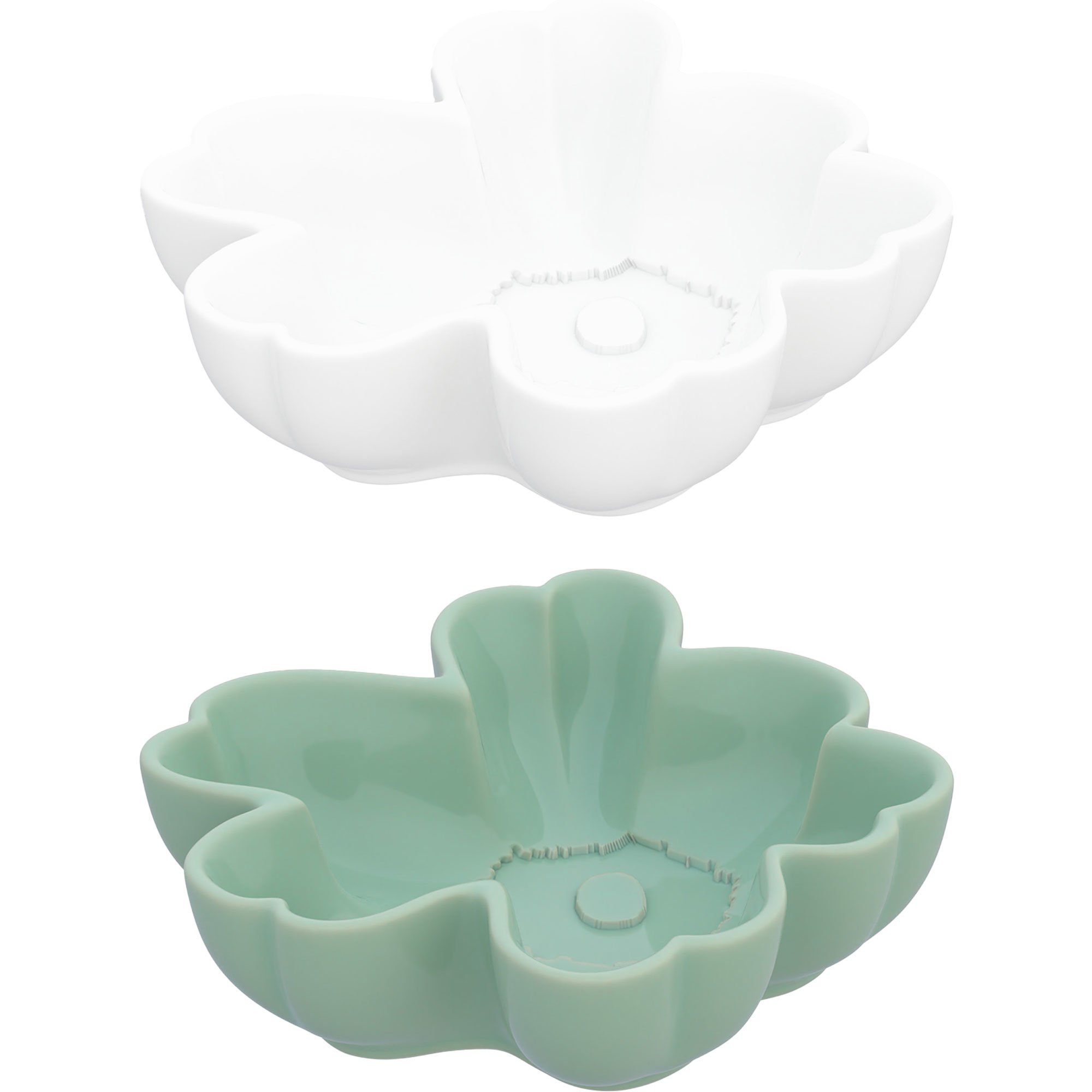 Läs mer om Marimekko Unikko Shape skål 11 cm 2-pack, vit/ljusgrön