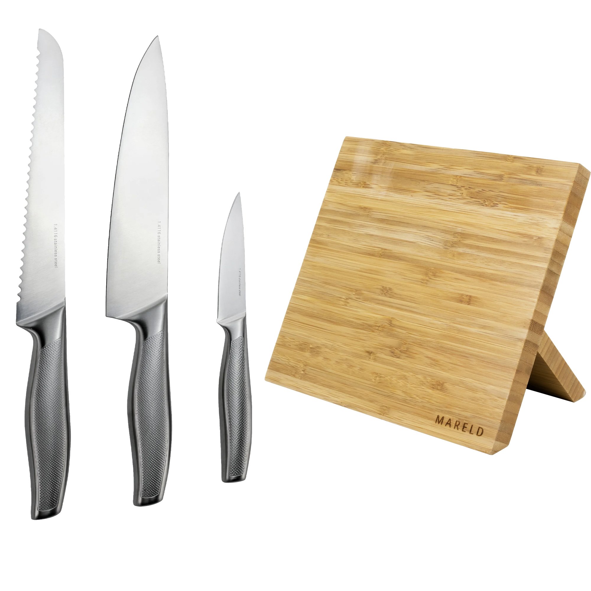 Essentials Knivsett i 3 deler med magnetisk knivblokk