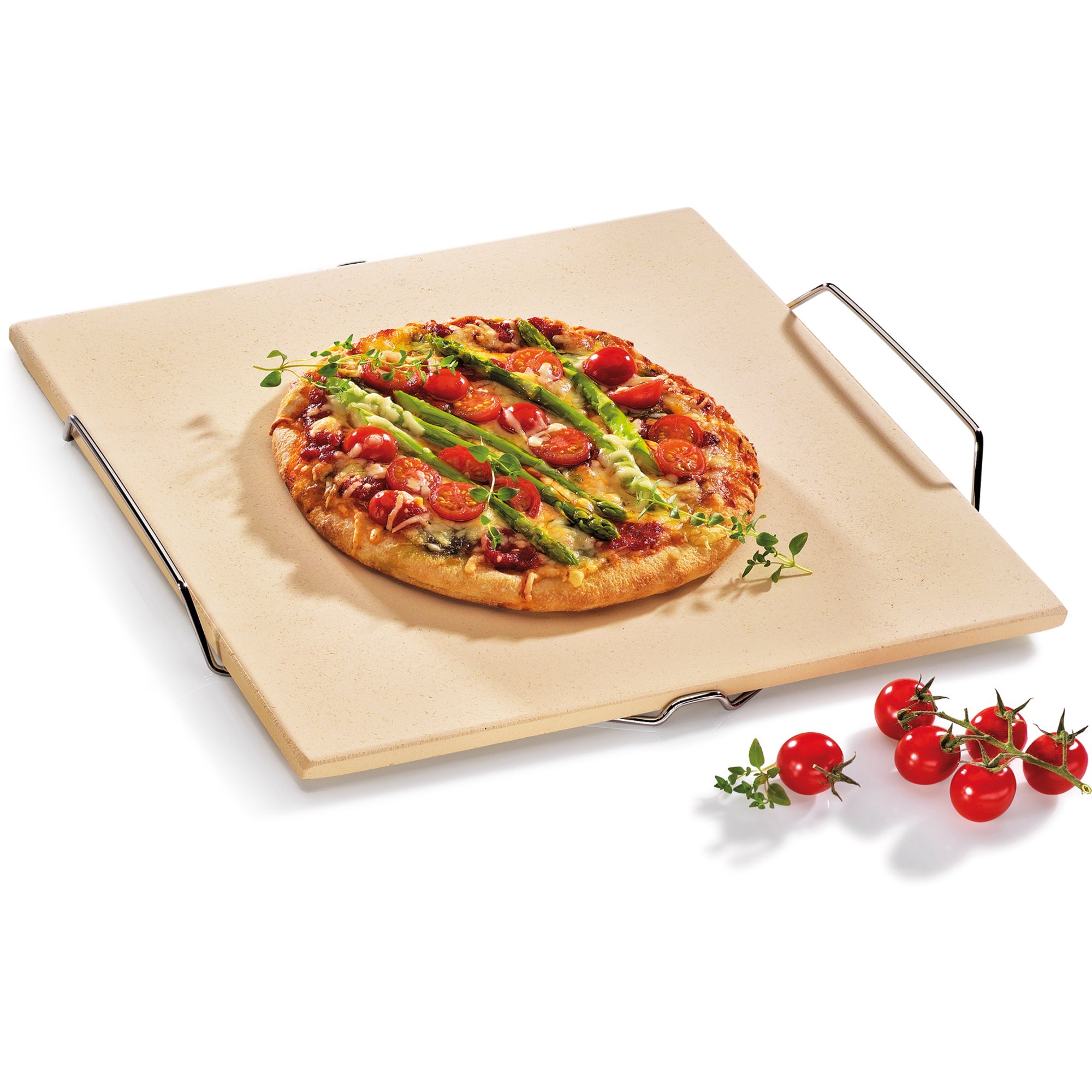 Läs mer om Küchenprofi Rektangulär Pizzasten med stativ 38 cm.