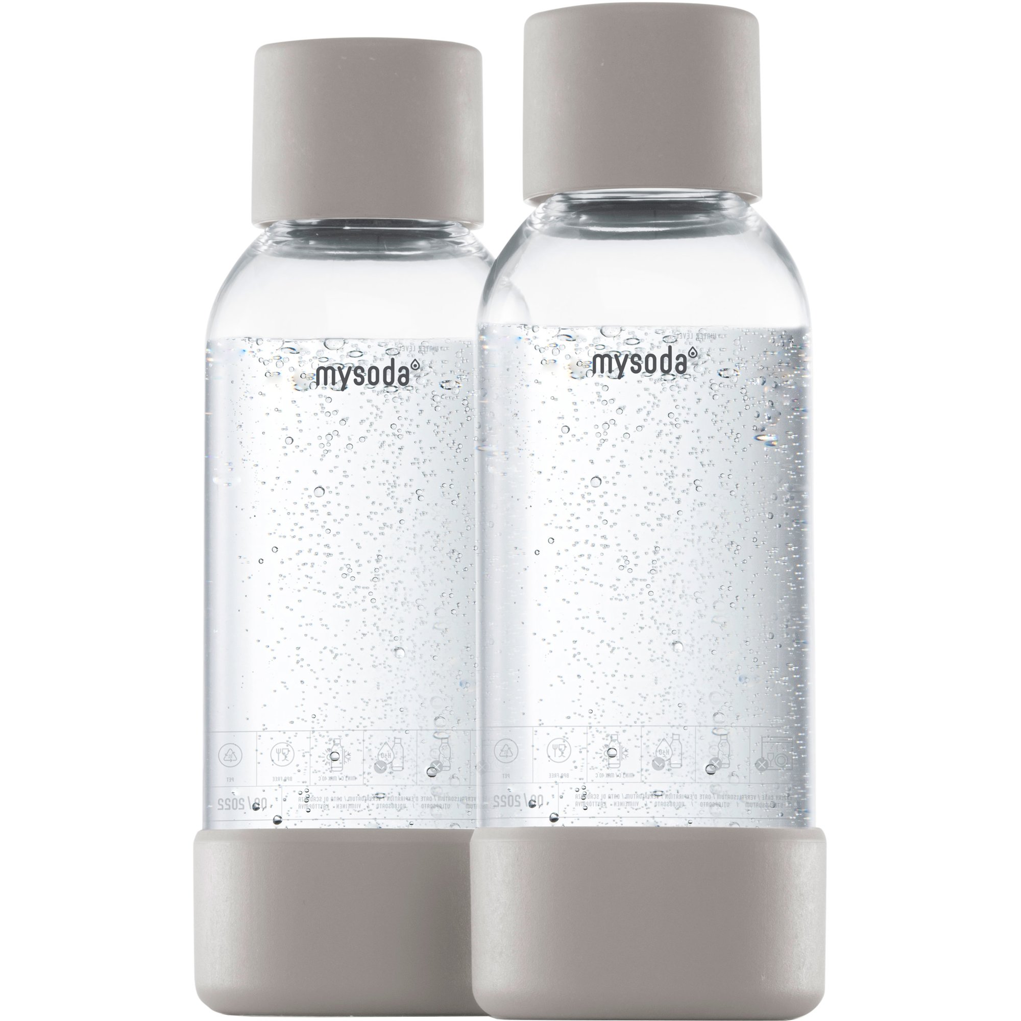 Läs mer om MySoda Vattenflaska 0,5 liter 2 st. Varm grå