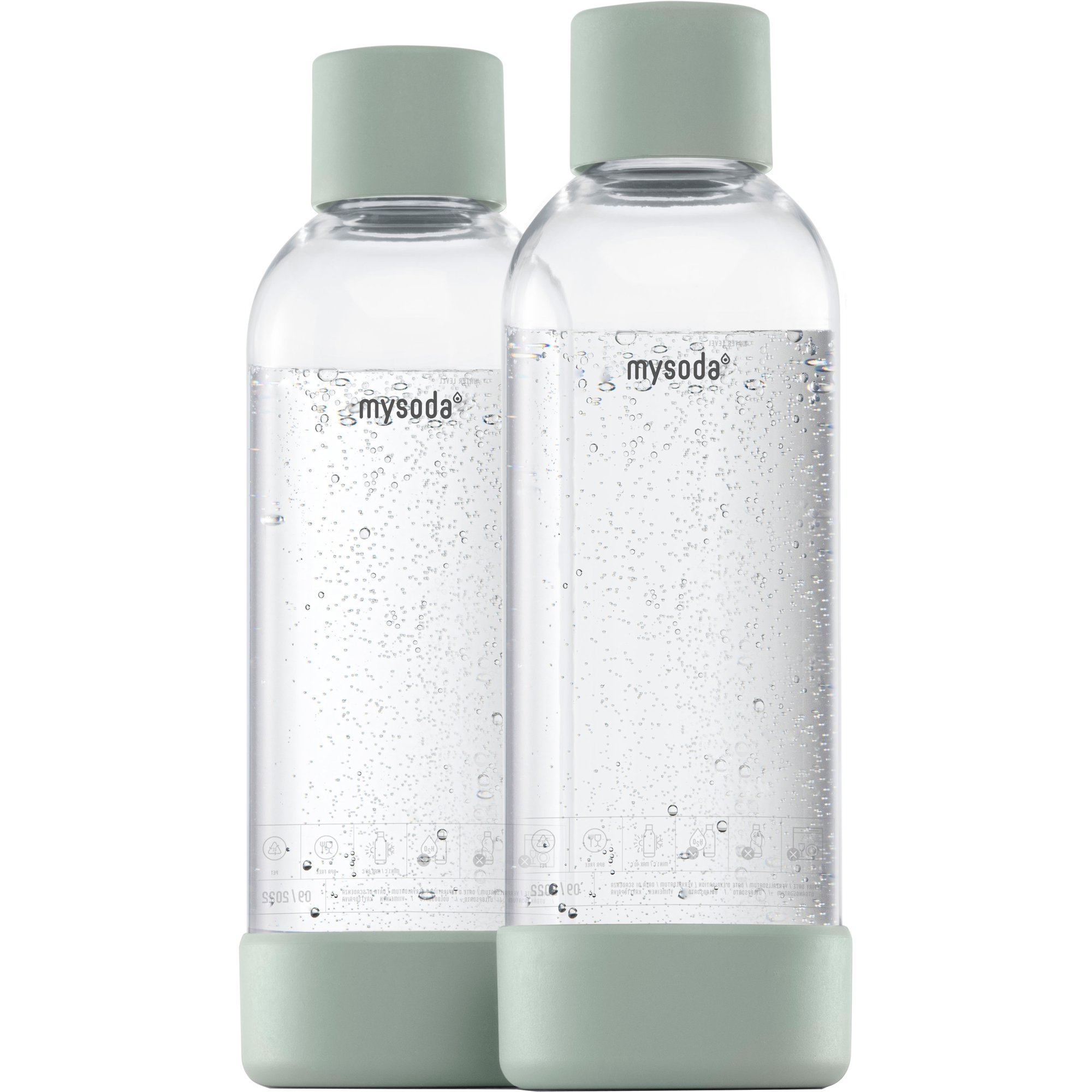 Bilde av Mysoda Vannflaske 1 Liter 2 Stk, Lysegrønn