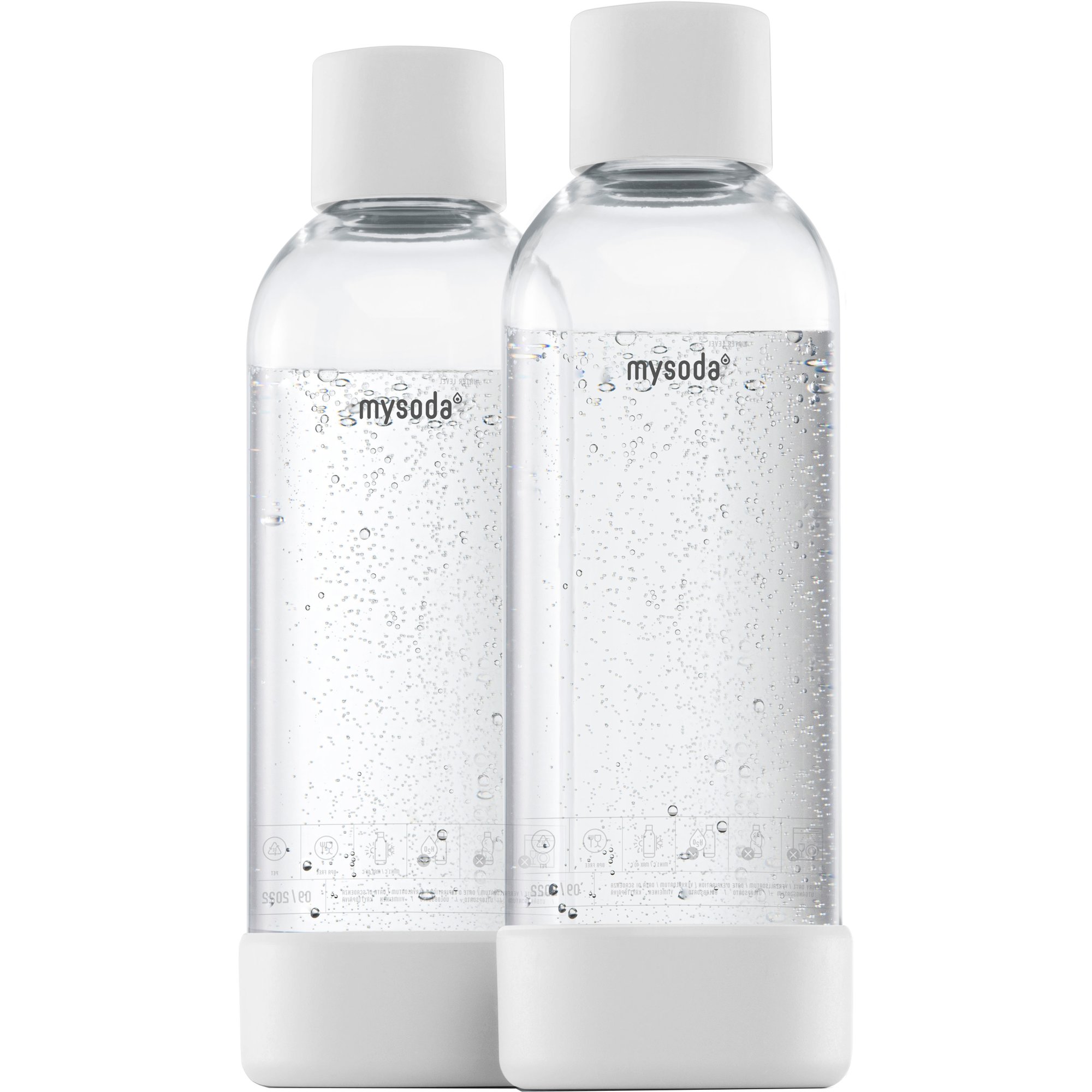 MySoda Vandflaske 1 liter 2 stk. Hvid