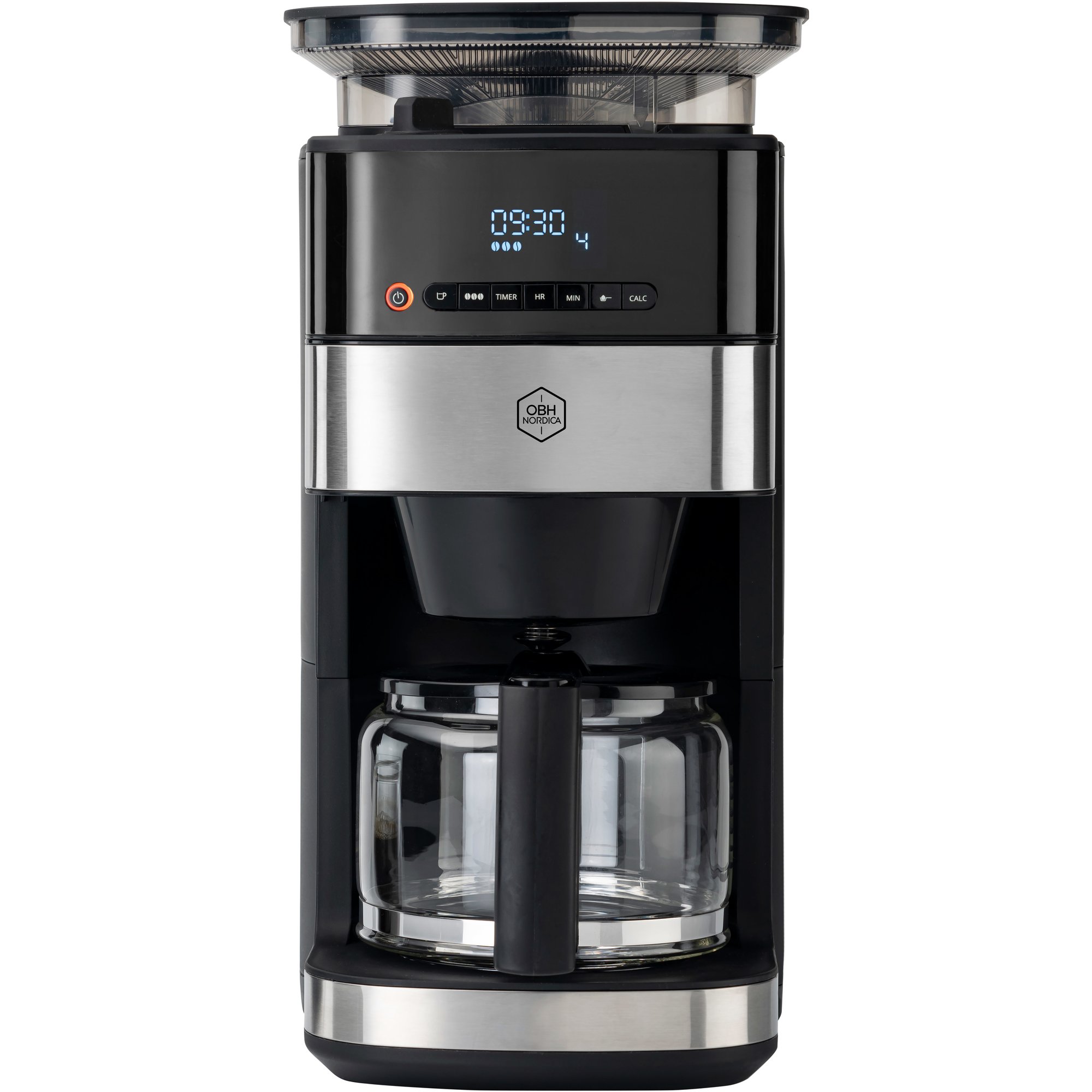 OBH Nordica Grind Aroma kaffemaskin, 1,25 liter, svart Kaffebrygger