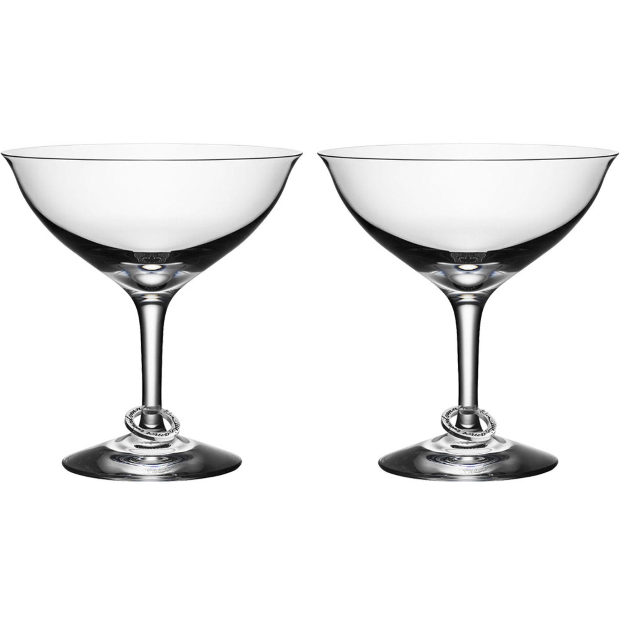 Orrefors Amor Vincit Omnia Champagne Coupe 2-pk