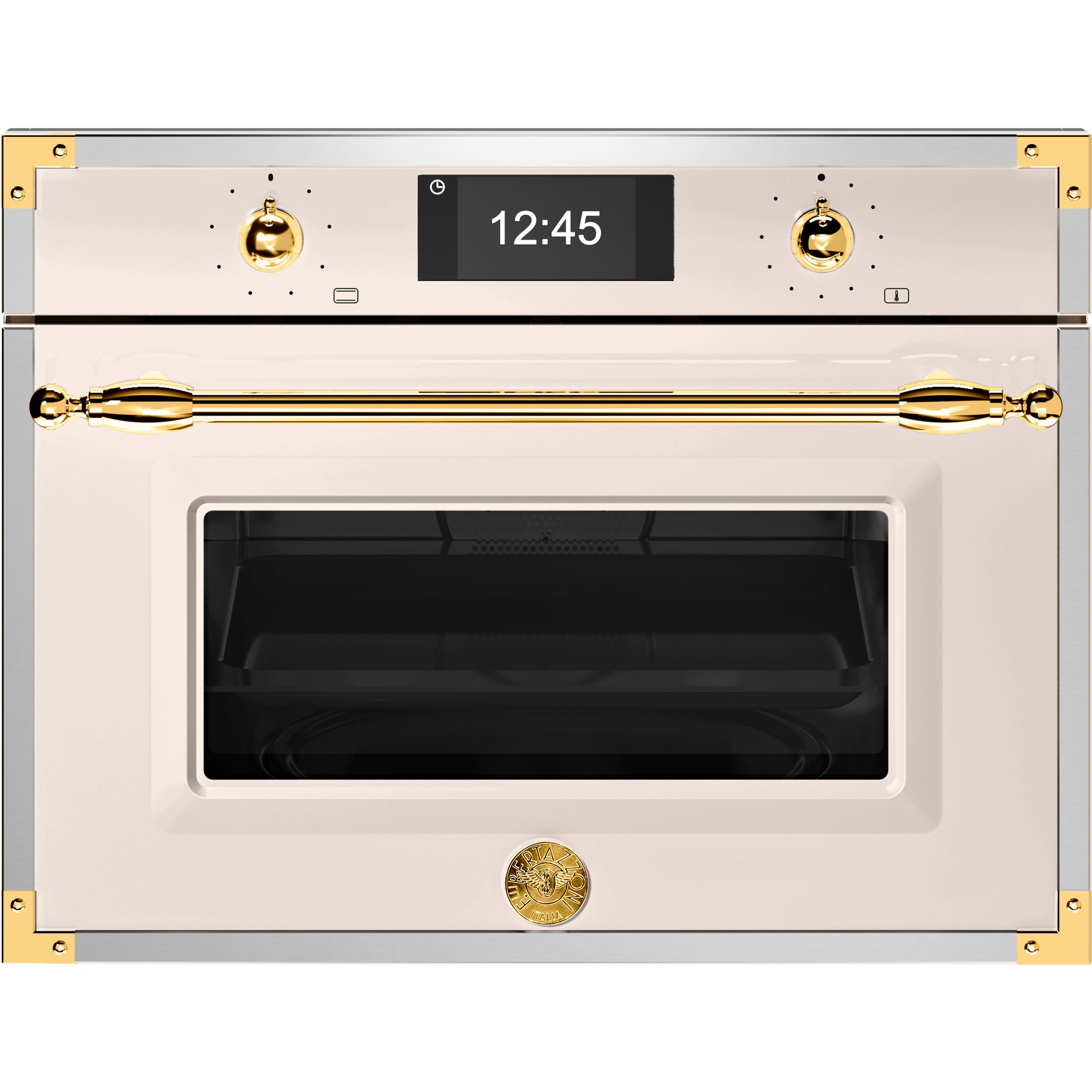 Bertazzoni F457HERMWTAG Kombiovn med mikro elfenbenshvit/gull