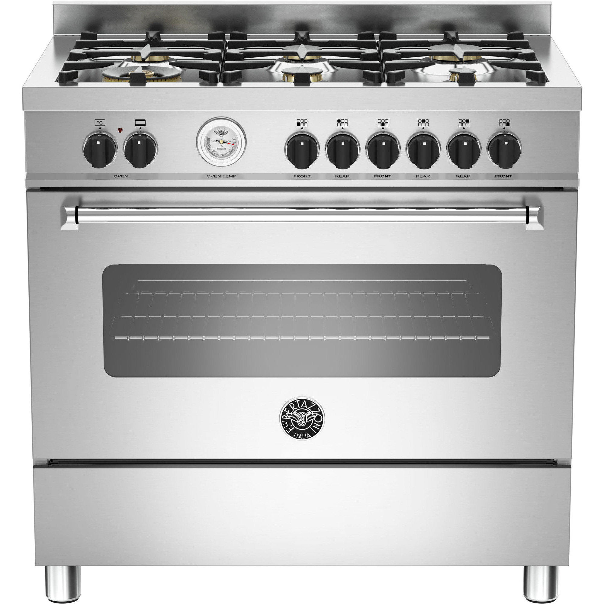 Bertazzoni MAS906 Gaskomfur stål 90 cm.