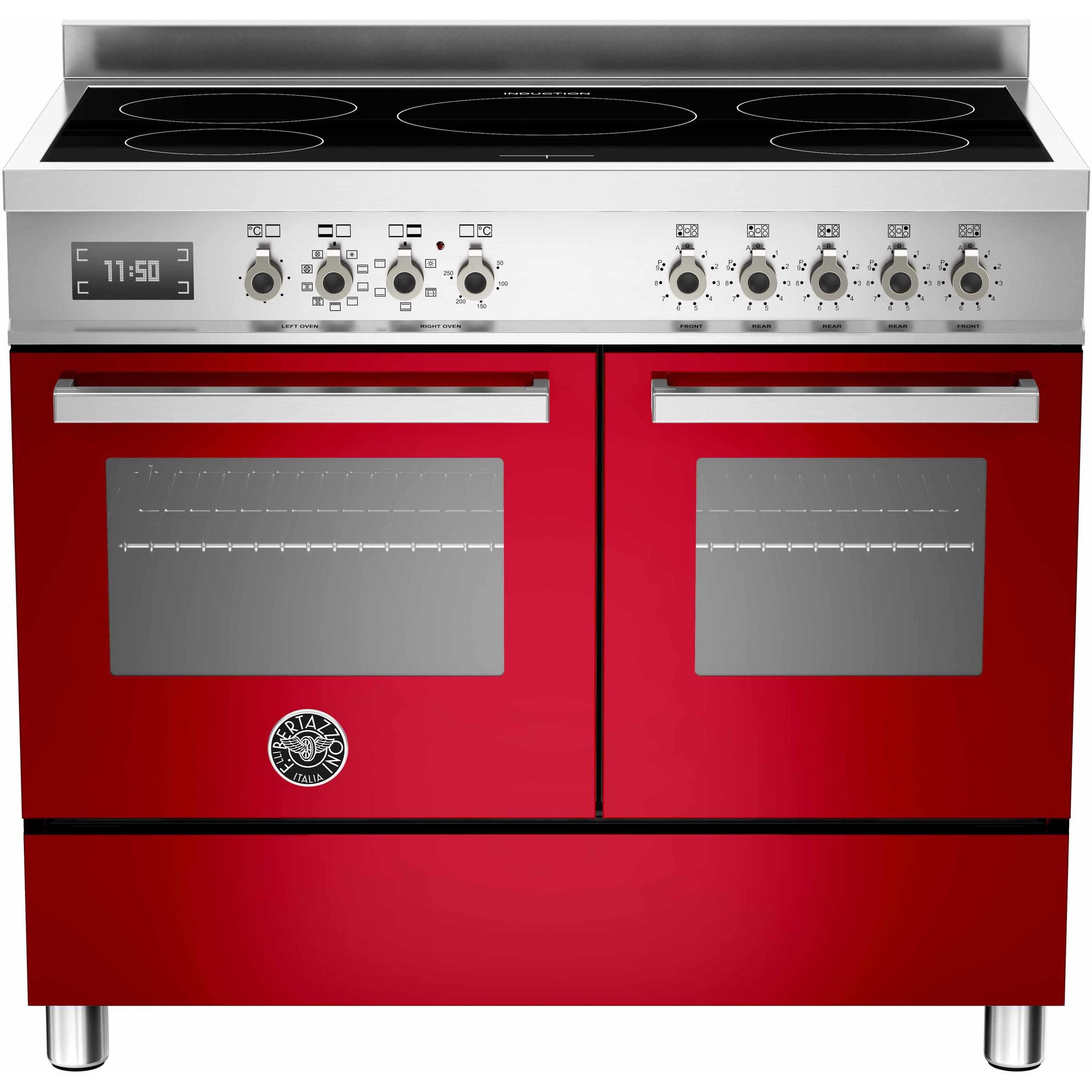 Bertazzoni PRO1005 Induktionsspis 100 cm, 2 ugnar, 5 zoner, Röd