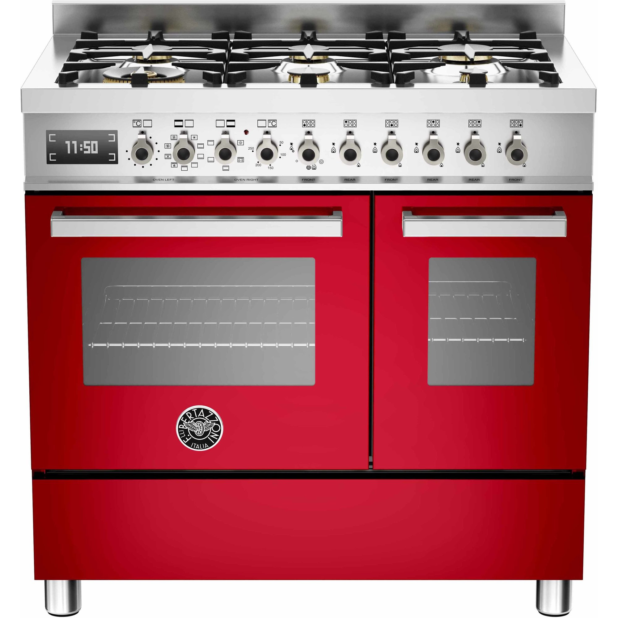 Bertazzoni PRO906 gasskomfyr 2 ovner røde 90 cm.