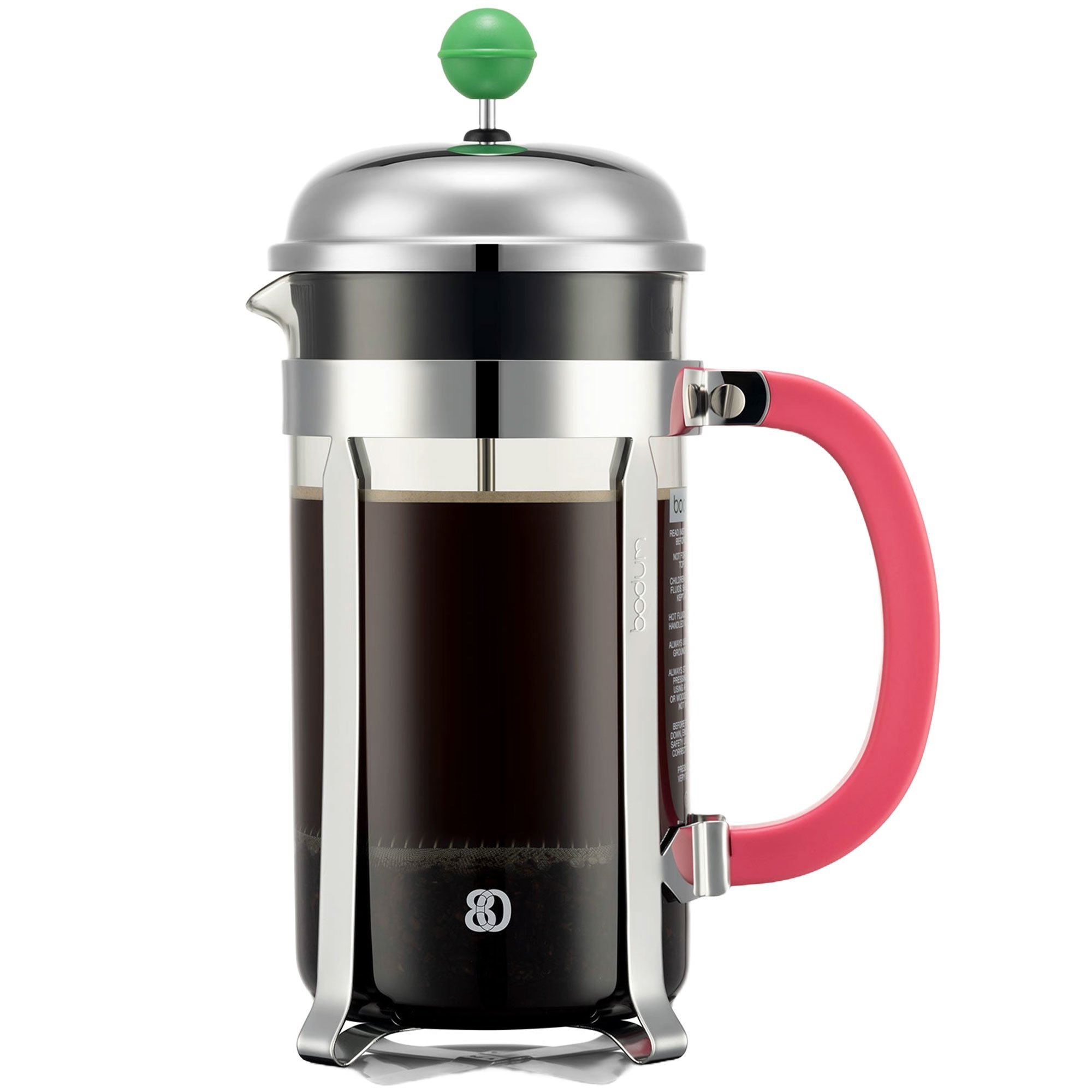 Bodum CHAMBORD kaffepress 8 koppar, rostfri/rosa