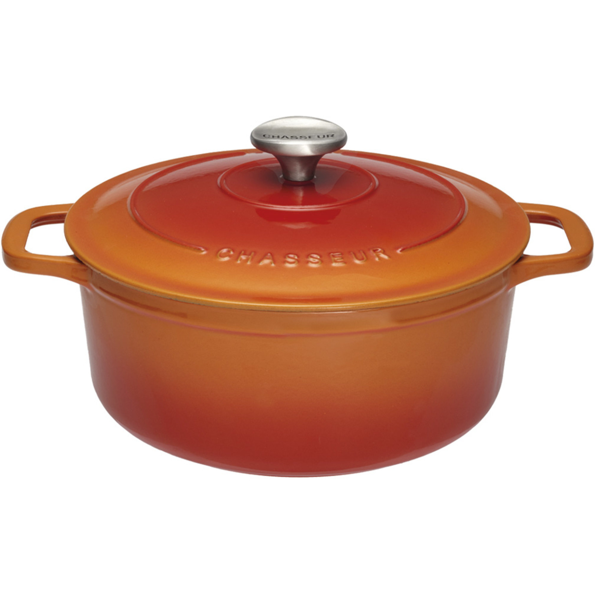 Chasseur Støpejernsgryte Rund 23 liter 20 cm Flame Orange