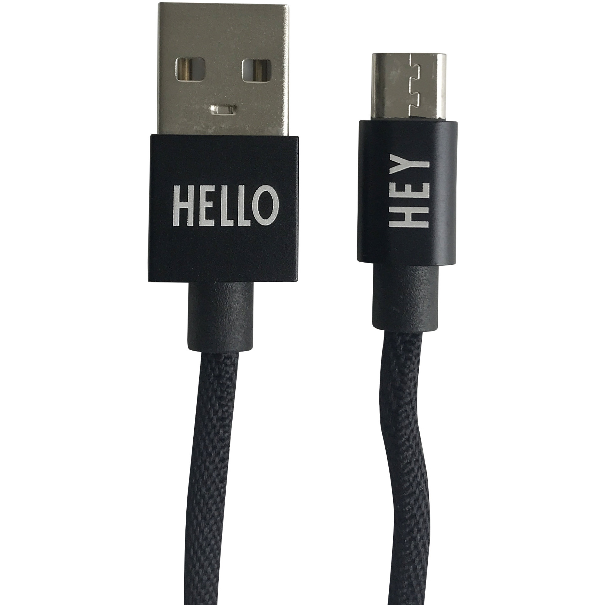 Design Letters Micro USB Kabel 1 Meter Svart