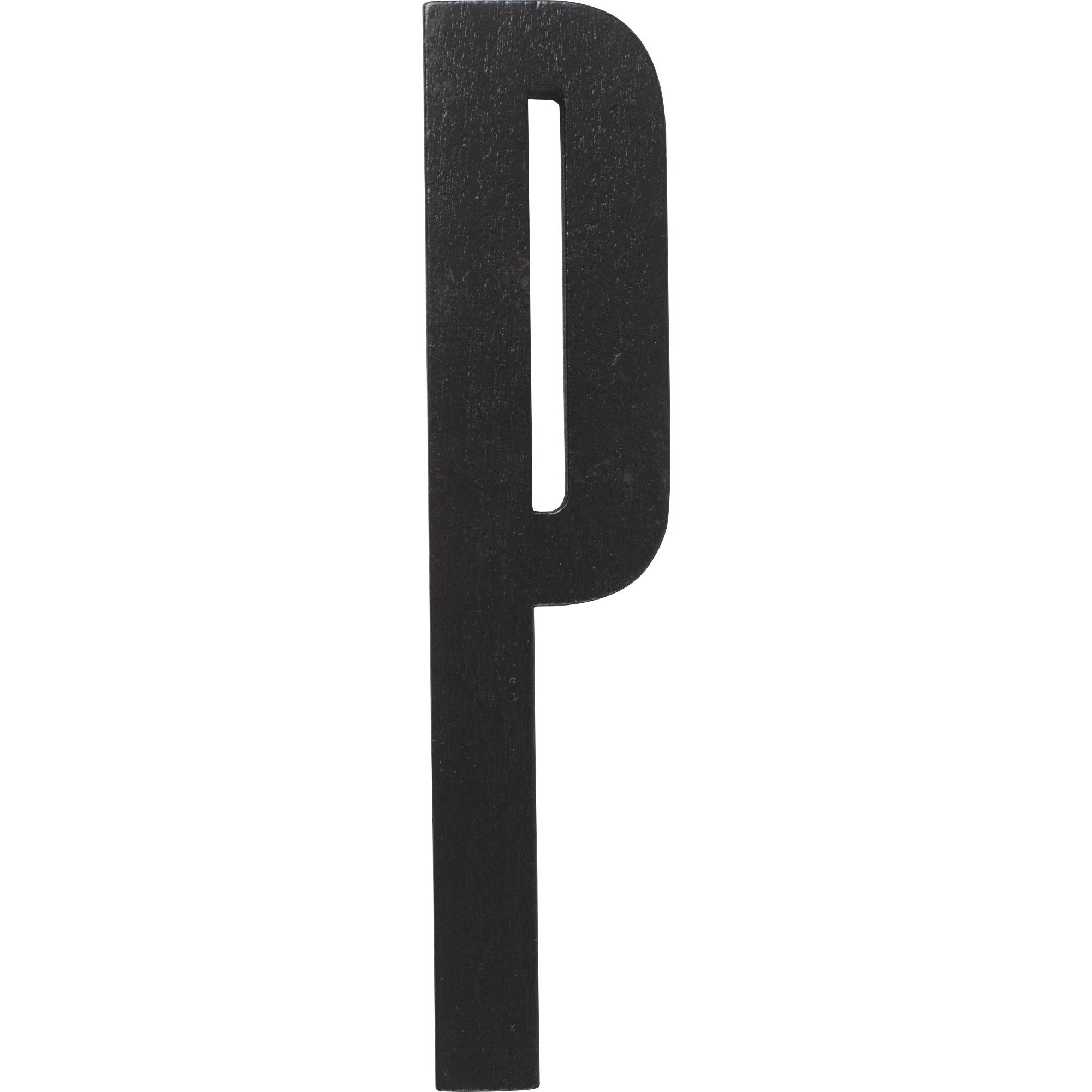 4: Design Letters Træbogstav i sort, P