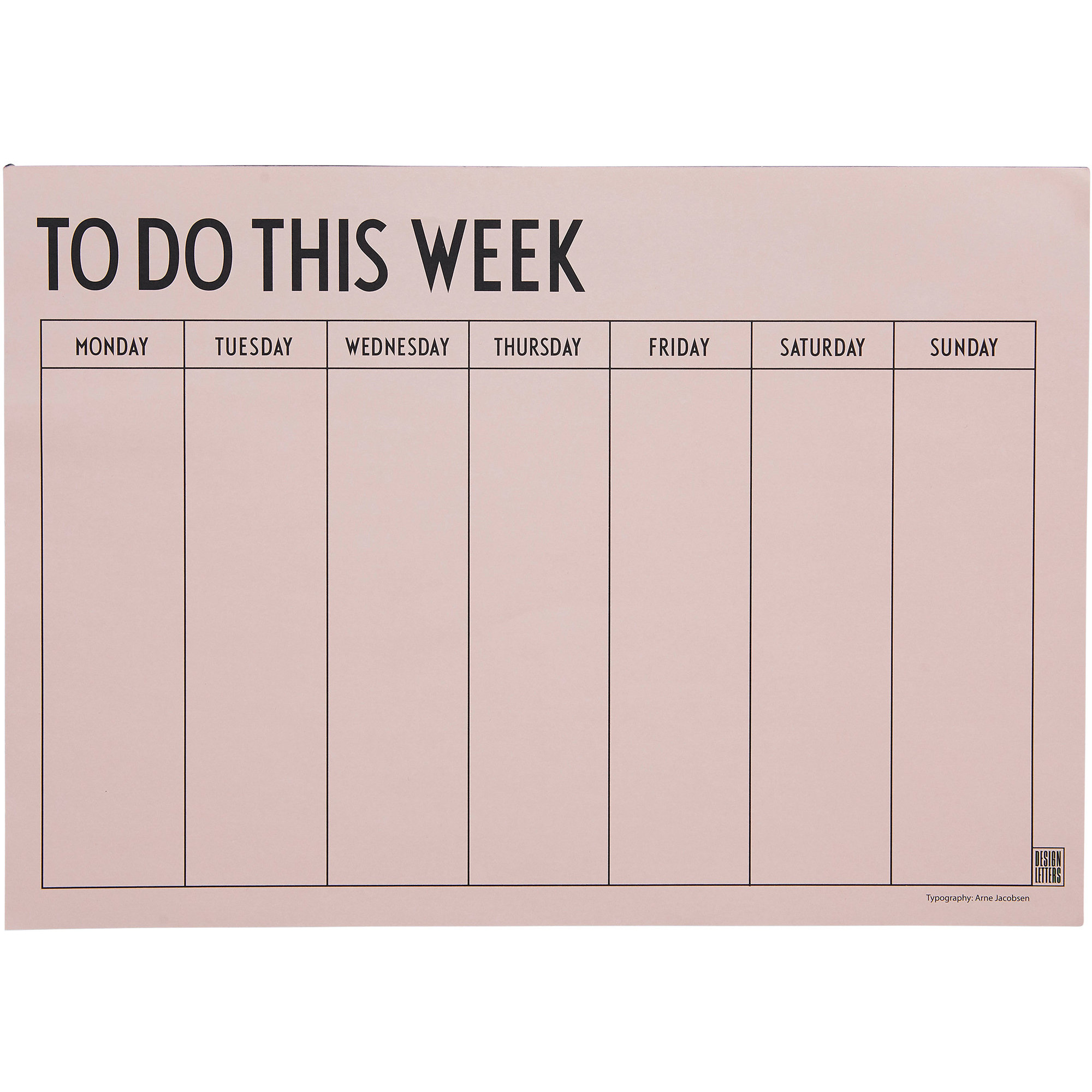 Design Letters Weekly Planner Rosa