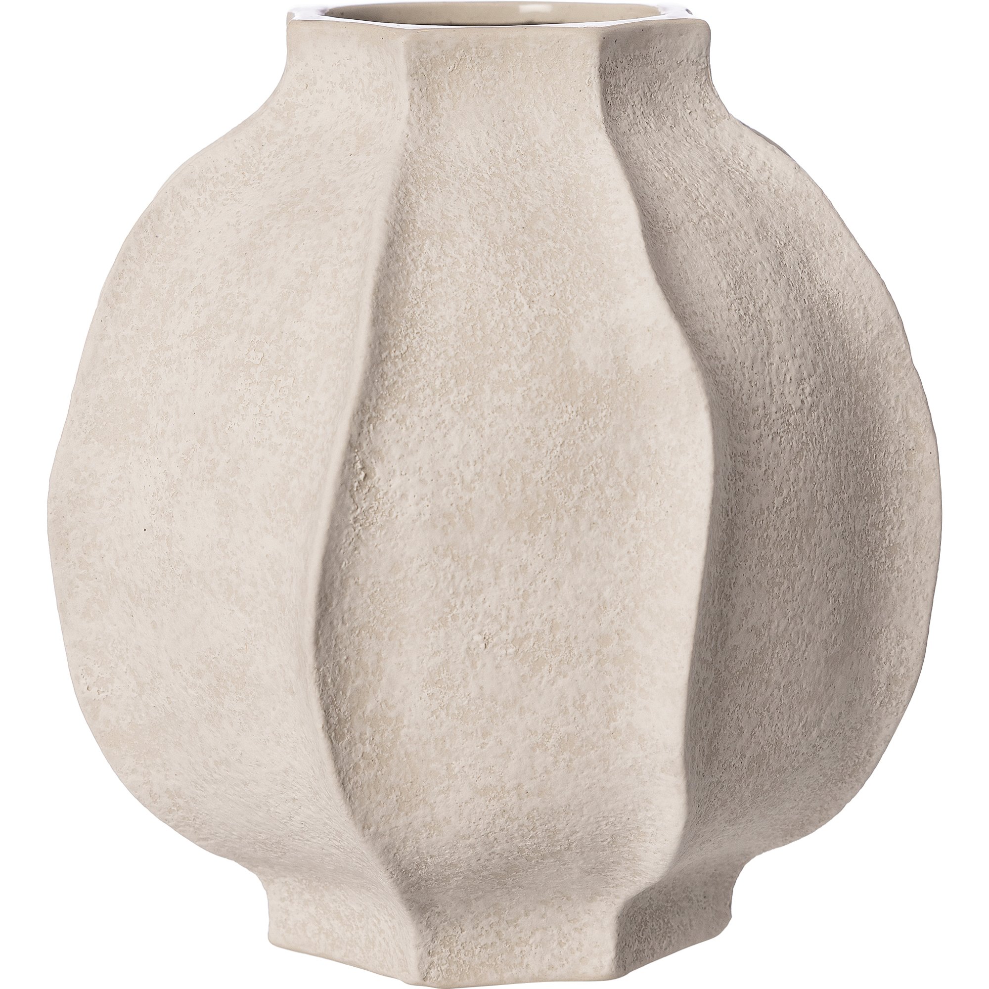 Ernst Vase steintøy 18 cm, naturhvit Vase