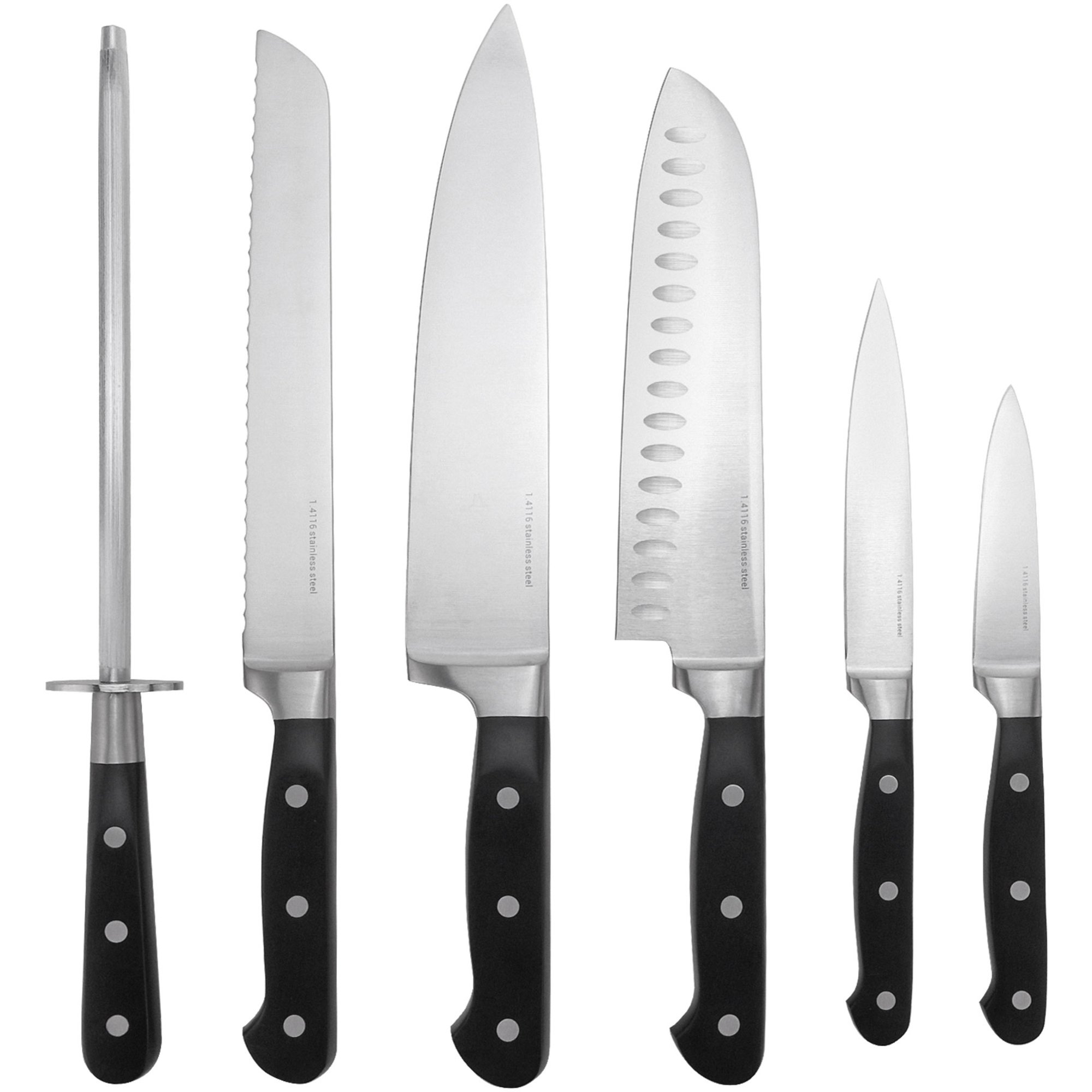 Essentials Knivsæt 6 dele, 1.4116-stål, klassisk design