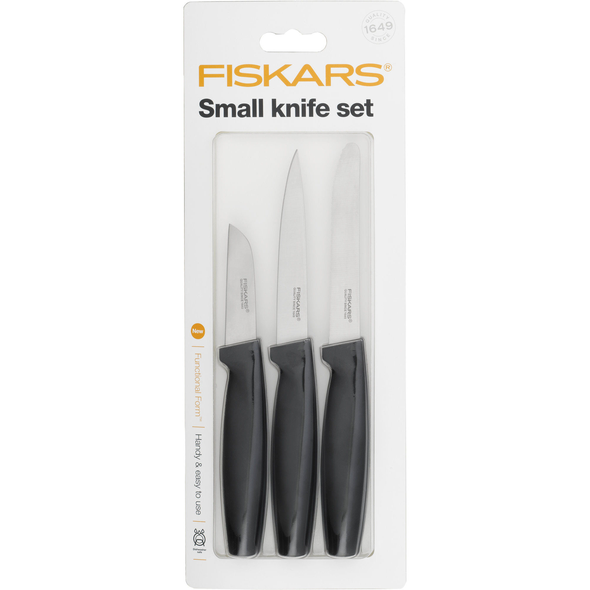 Fiskars Functional Form Knivset Litet 3 Knivar Svart