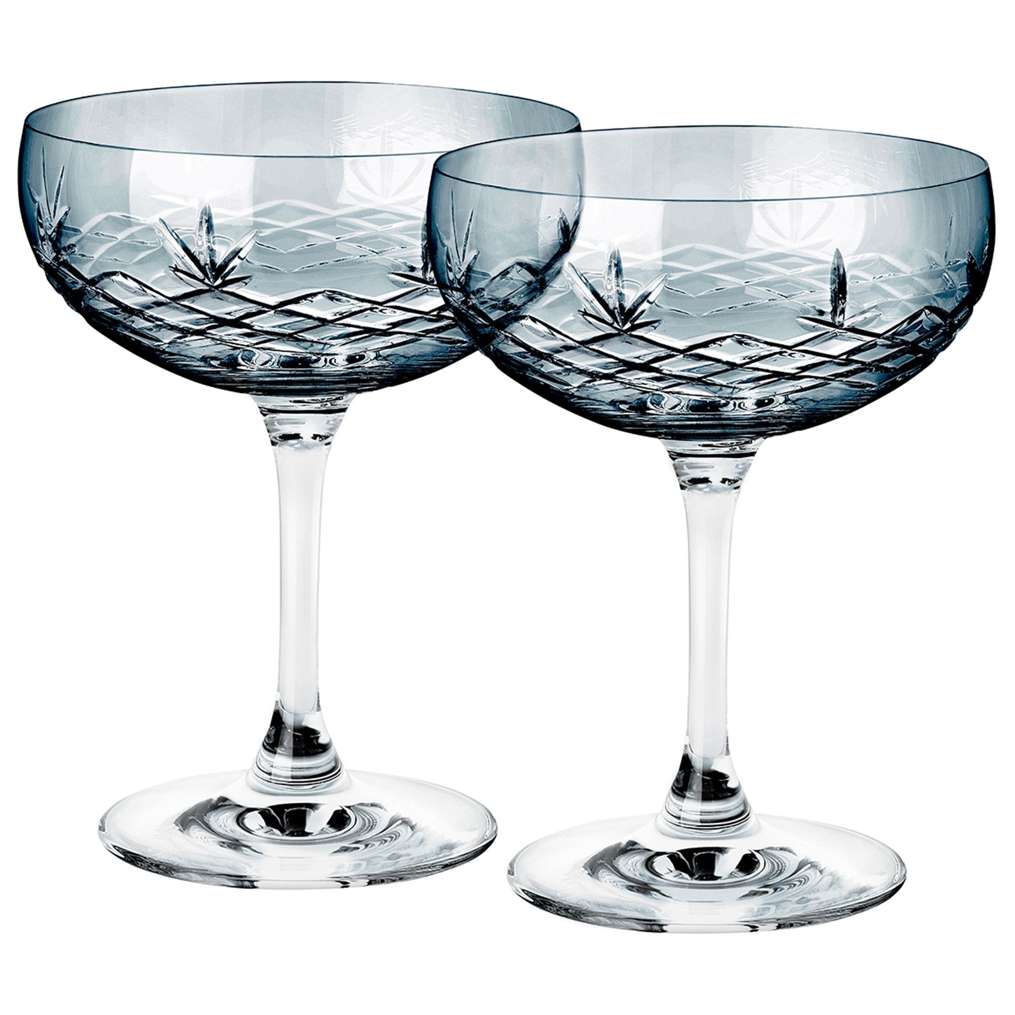 Frederik Bagger Crispy Gatsby Champagneglas, 2 stk. sapphire