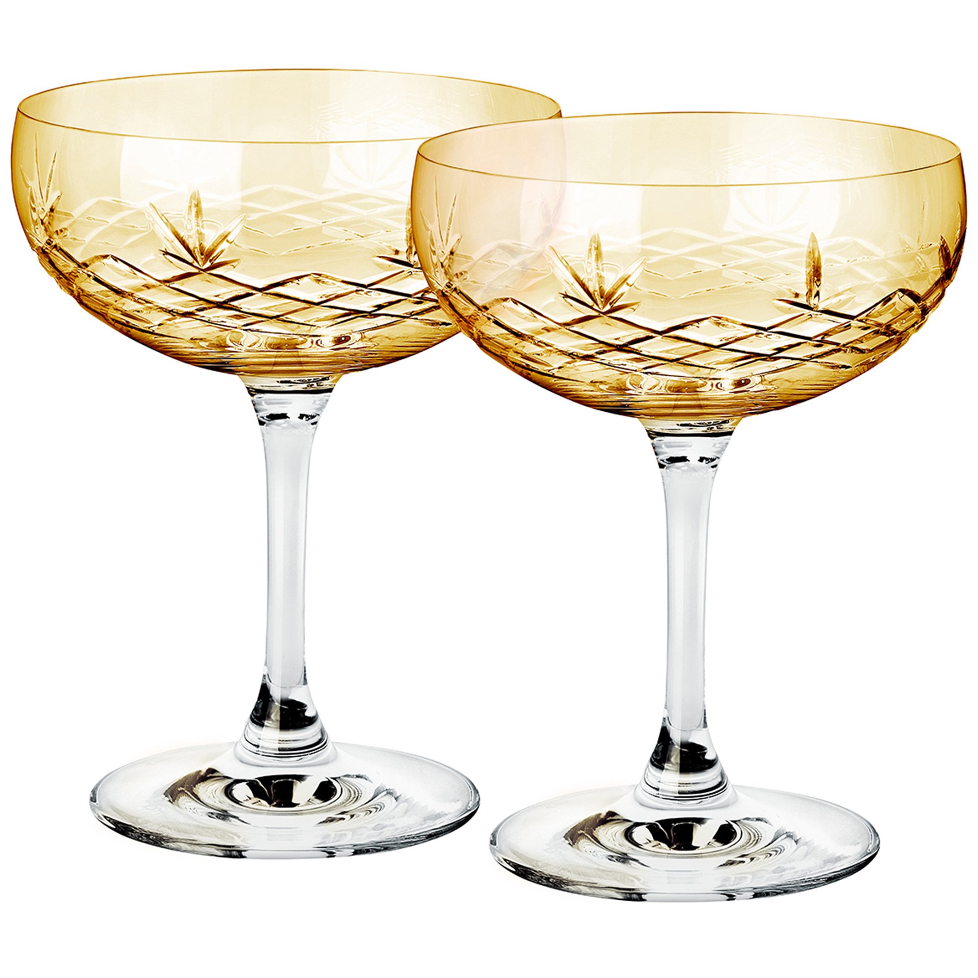 Frederik Bagger Crispy Gatsby Champagneglas, 2 stk. citrine