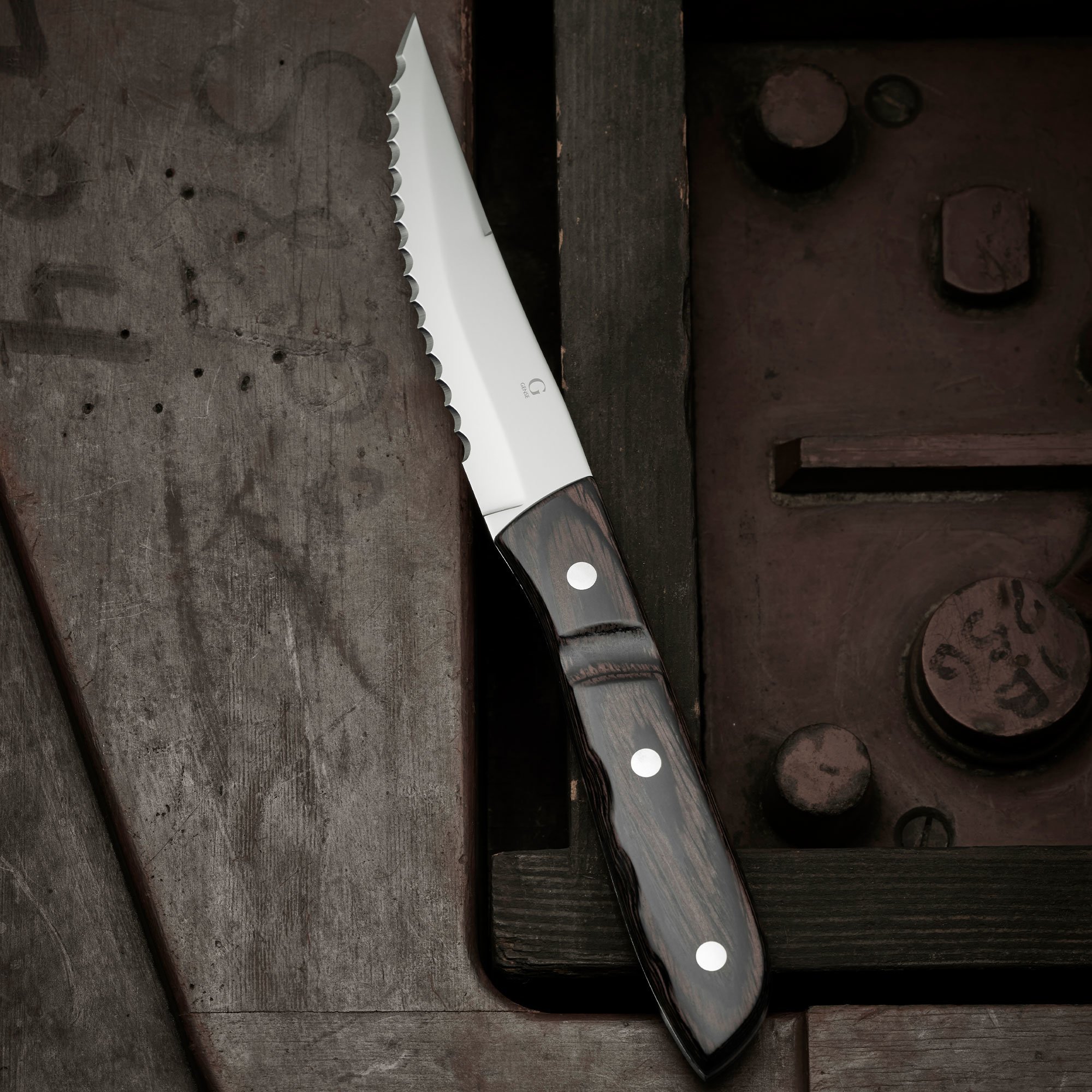 Läs mer om Gense Old Farmer Classic steakkniv XL 4 st, trä/stål
