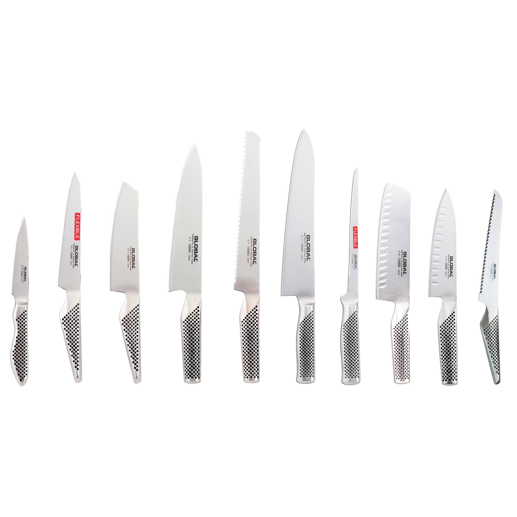 af Den anden dag Refinement Knivsæt med 10 knive fra Global » Det ultimative knivsæt