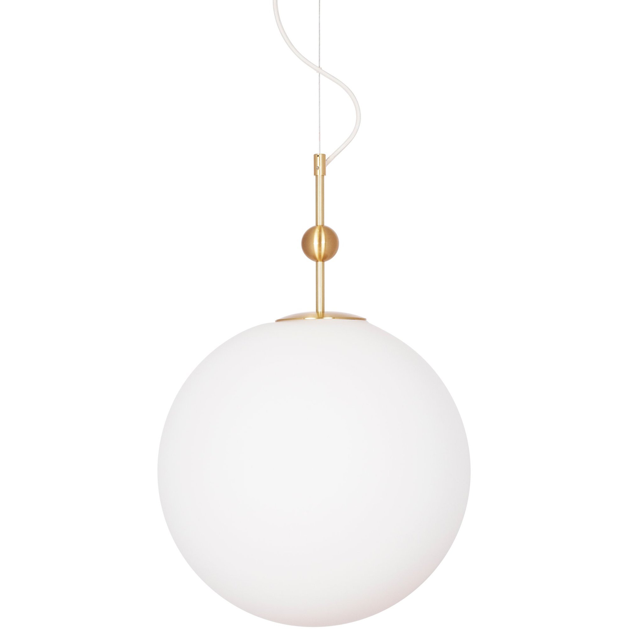 Globen Lighting Astrid-riippuvalaisin 40 cm harjattu messinki / valkoinen
