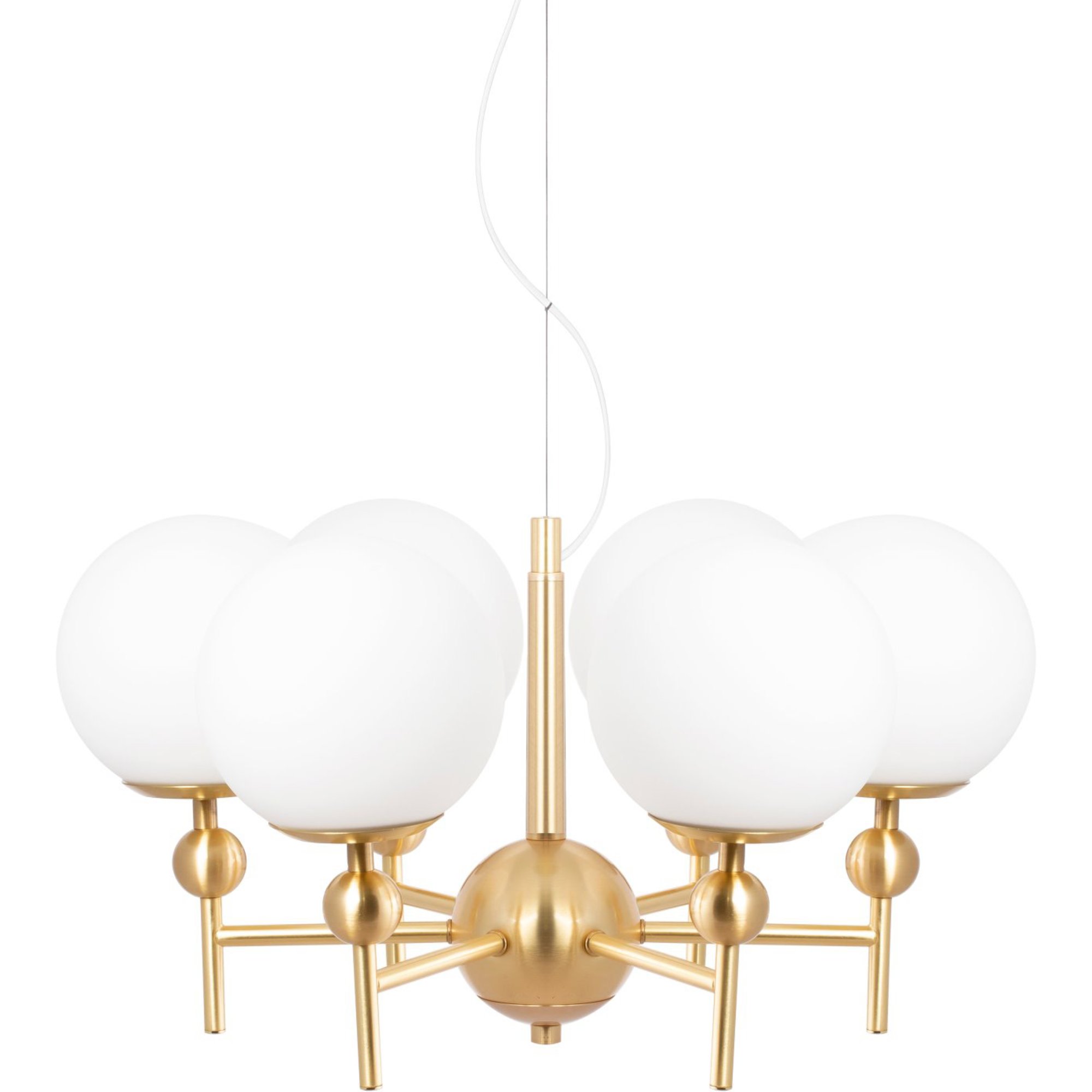 Globen Lighting Astrid-riippuvalaisin 50 cm harjattu messinki / valkoinen