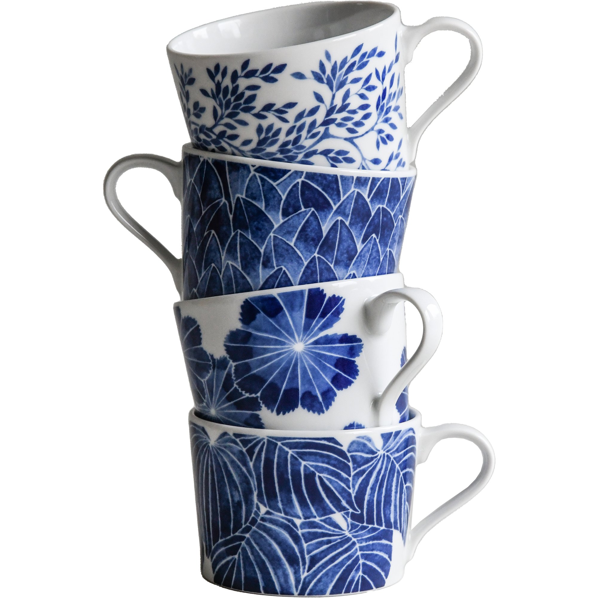 Läs mer om Götefors Porslin Botanica kopp, 4 st, blå
