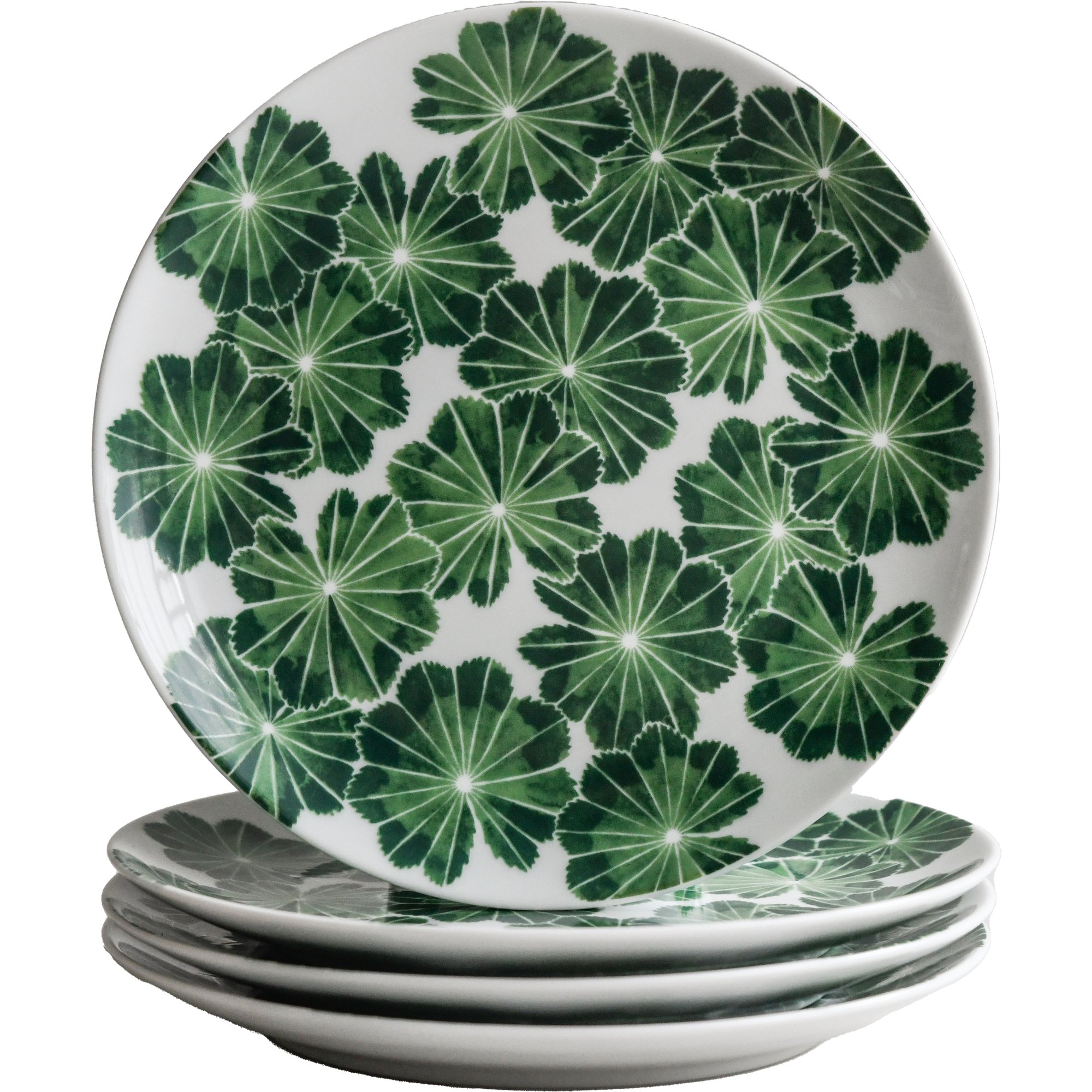 Götefors Porslin Daggkåpa tallerken, 21 cm, grøn, 4-pak