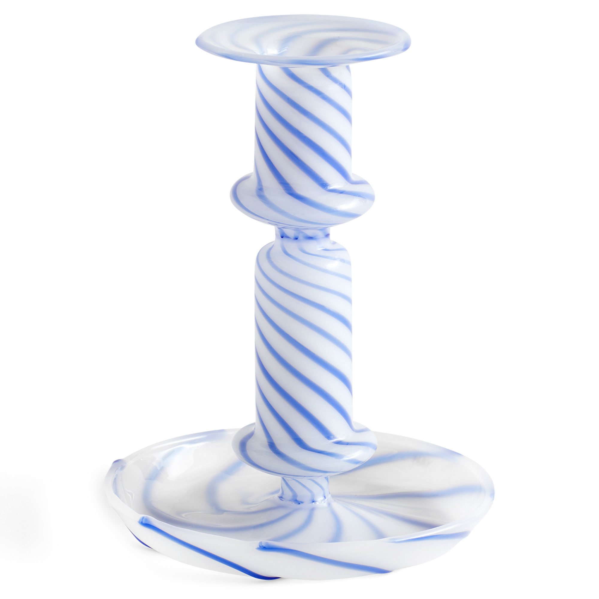 Läs mer om HAY Flare Stripe Milk ljusstake, medium, blå