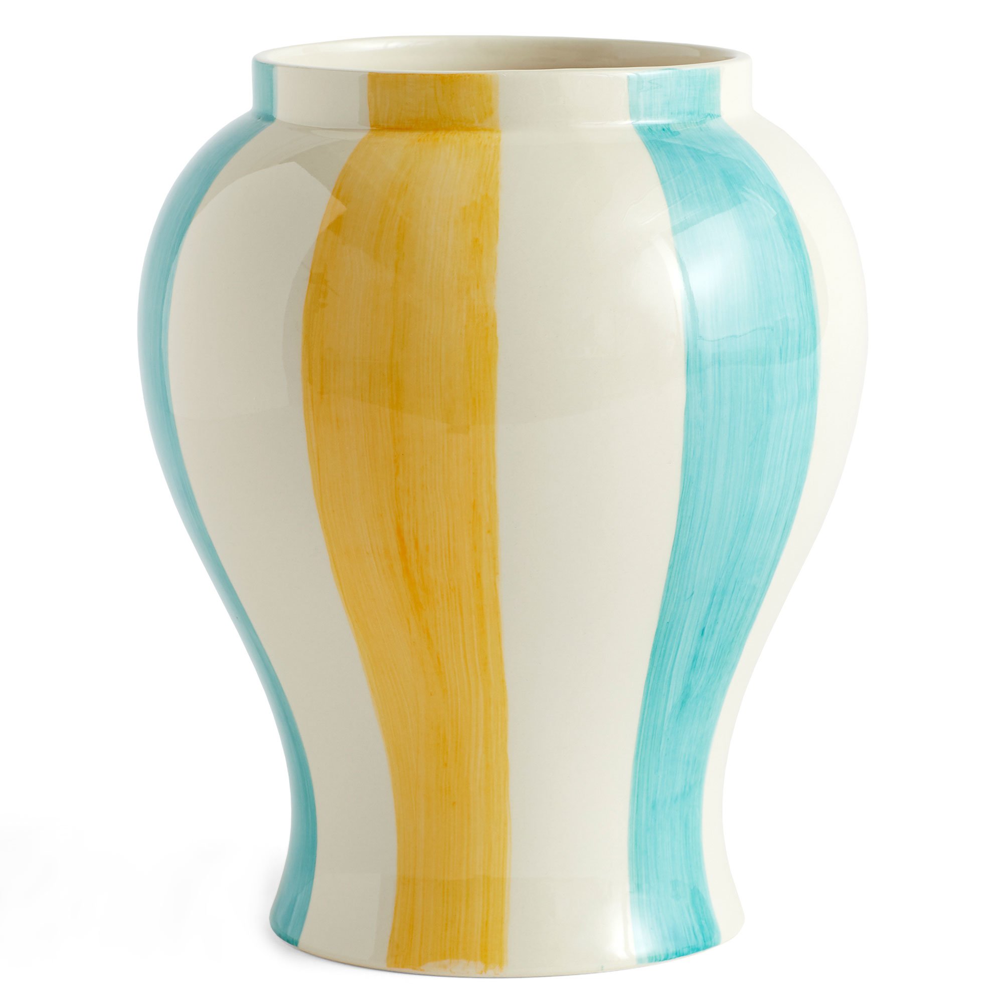 Läs mer om HAY Sobremesa Stripe vas, large, grön/gul