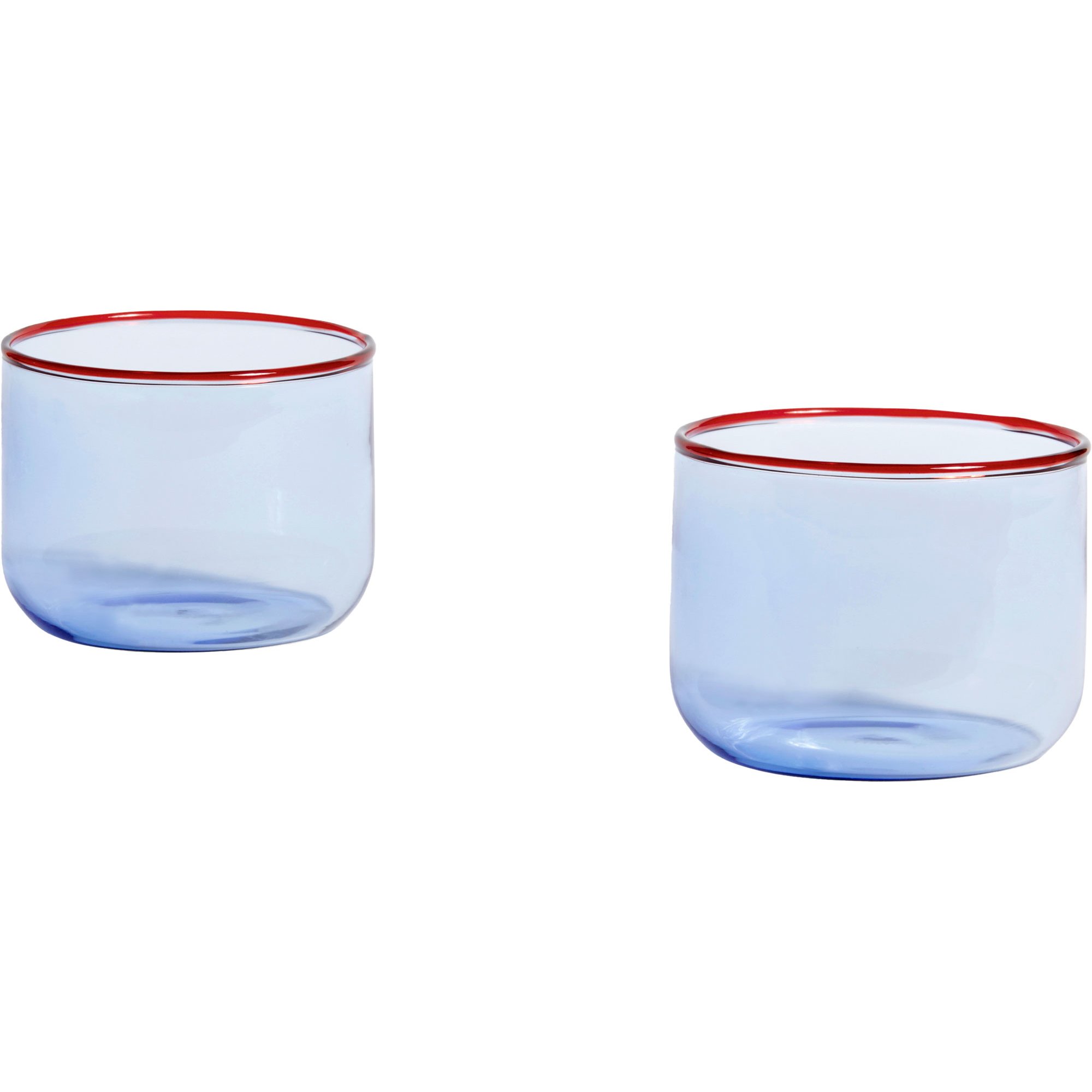 HAY Tint glas 2 st, ljusblå/röd