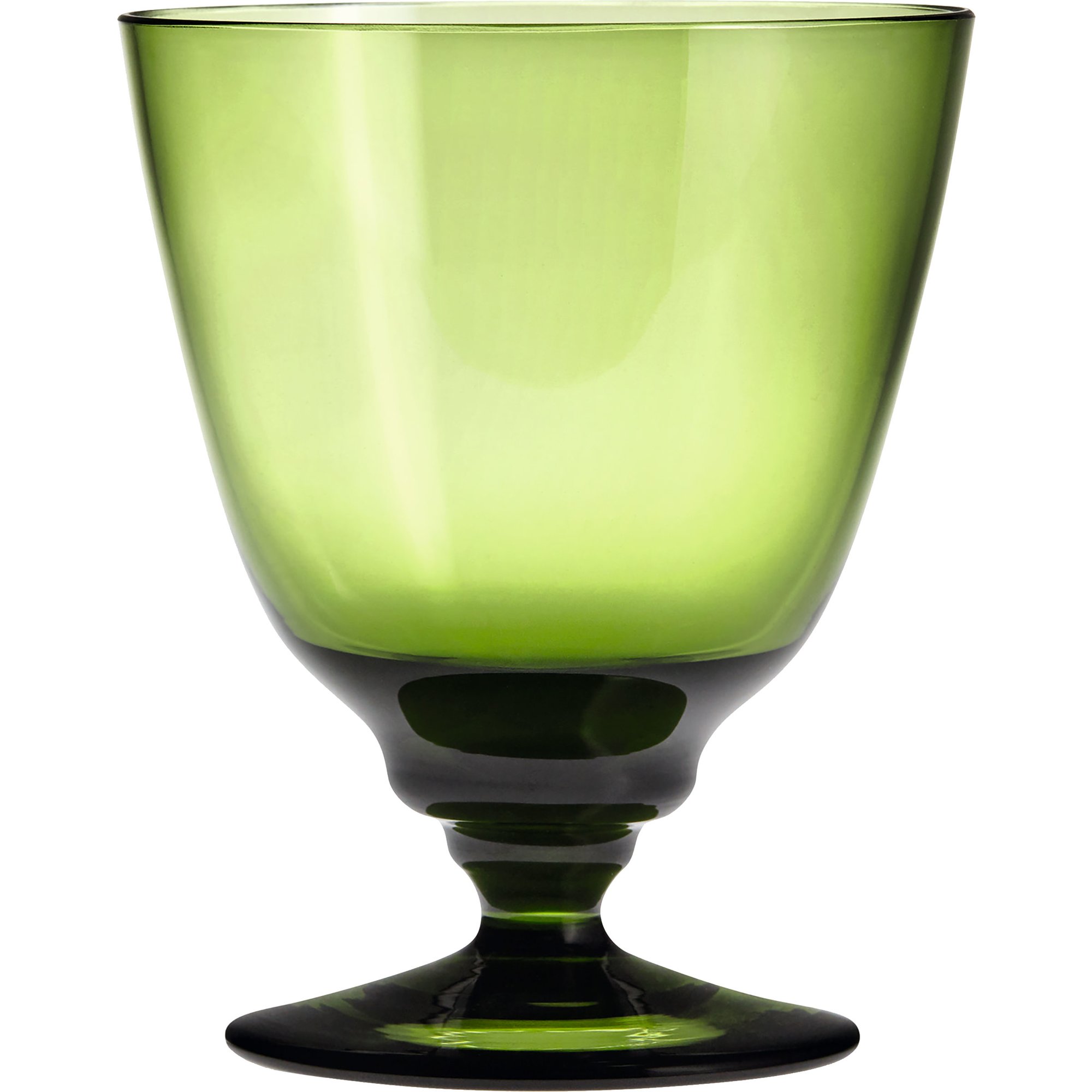Läs mer om Holmegaard Flow vattenglas på fot 35 cl., olivgrön