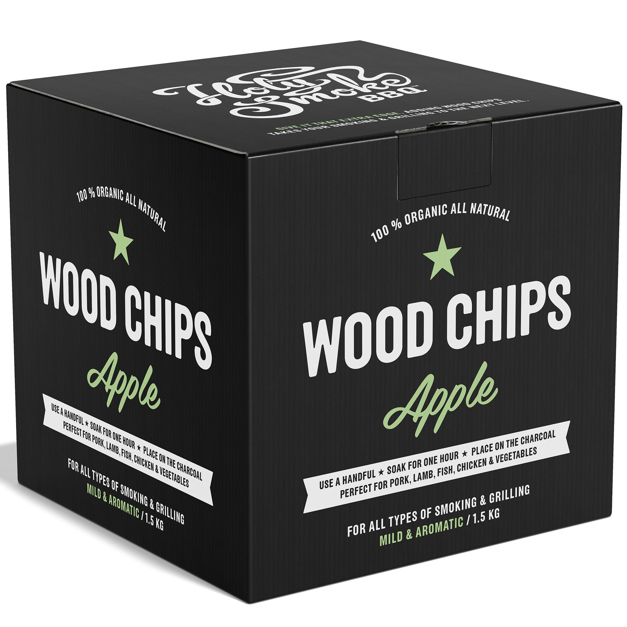Läs mer om Holy Smoke BBQ Smoke Wood Chips, 1,5 kg, äpple