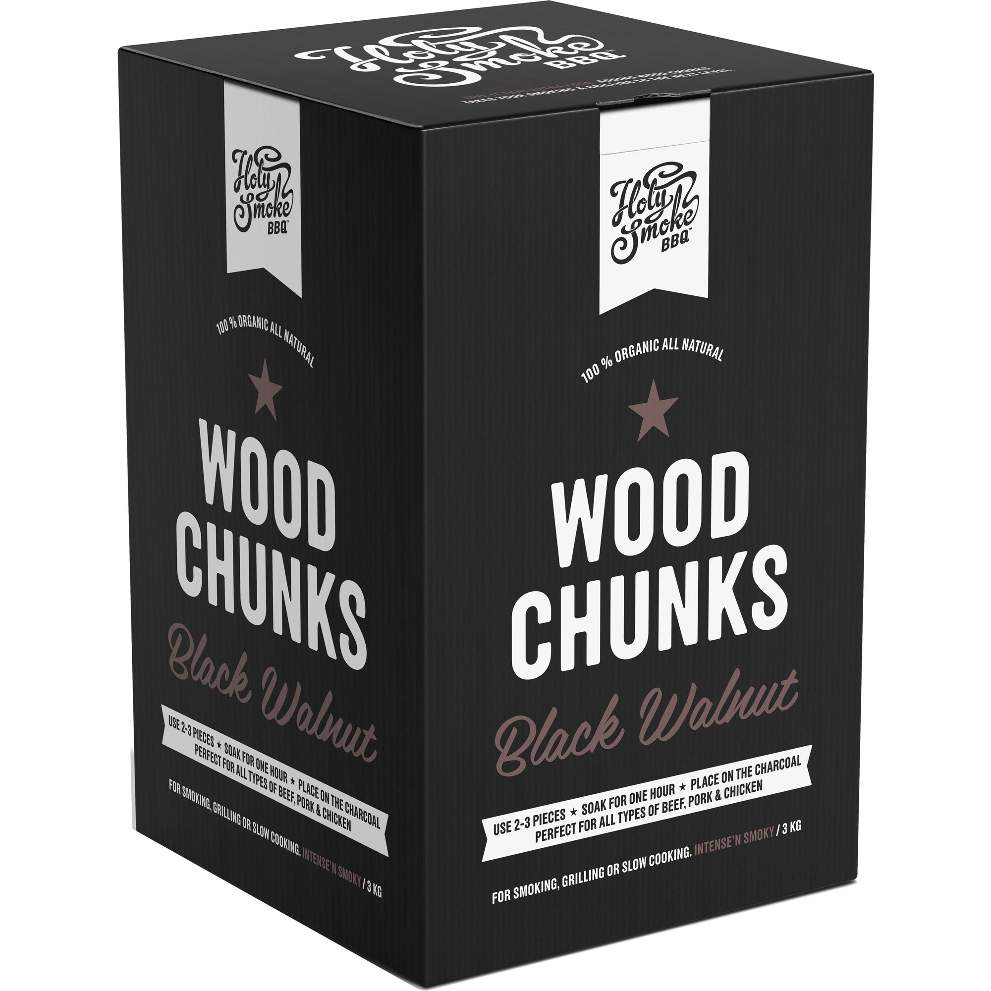 Holy Smoke BBQ Wood Chunks 3 kg, walnut Røkeflis
