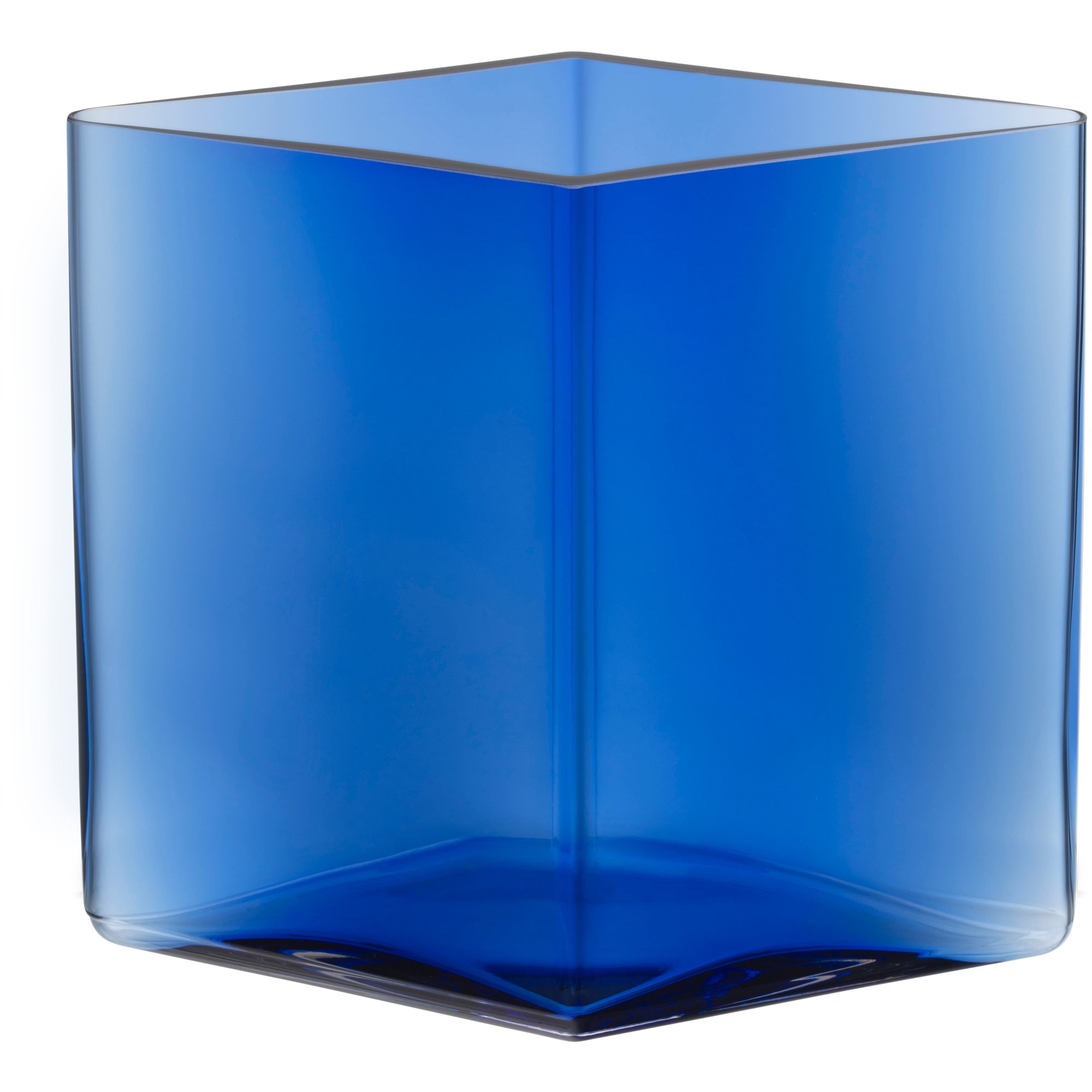 6: Iittala Ruutu vase, 20,5 x 18 cm, ultramarinblå
