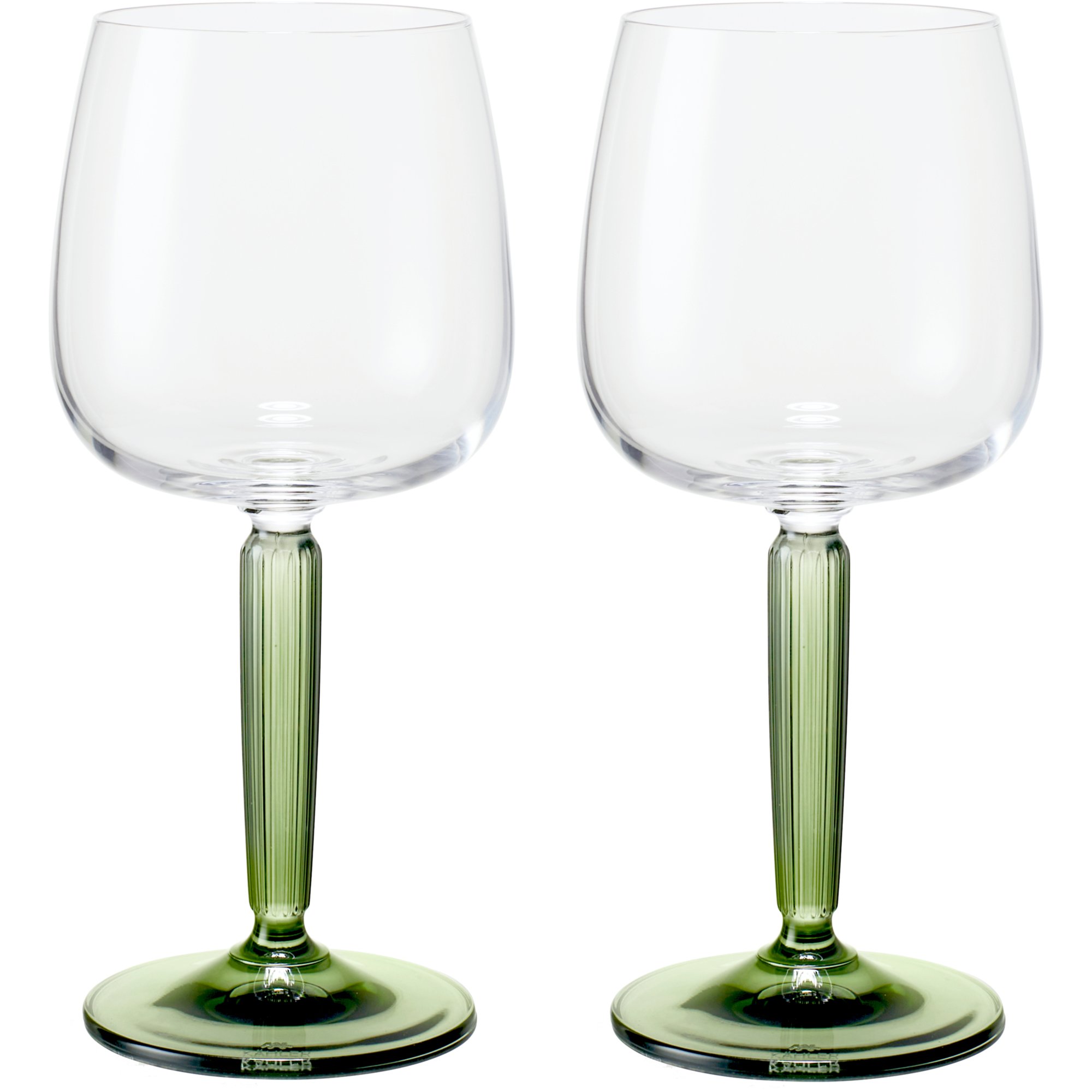 Kähler Hammershøi hvidvinsglas, 35 cl, Ø 8,5 cm, 2 stk, grøn
