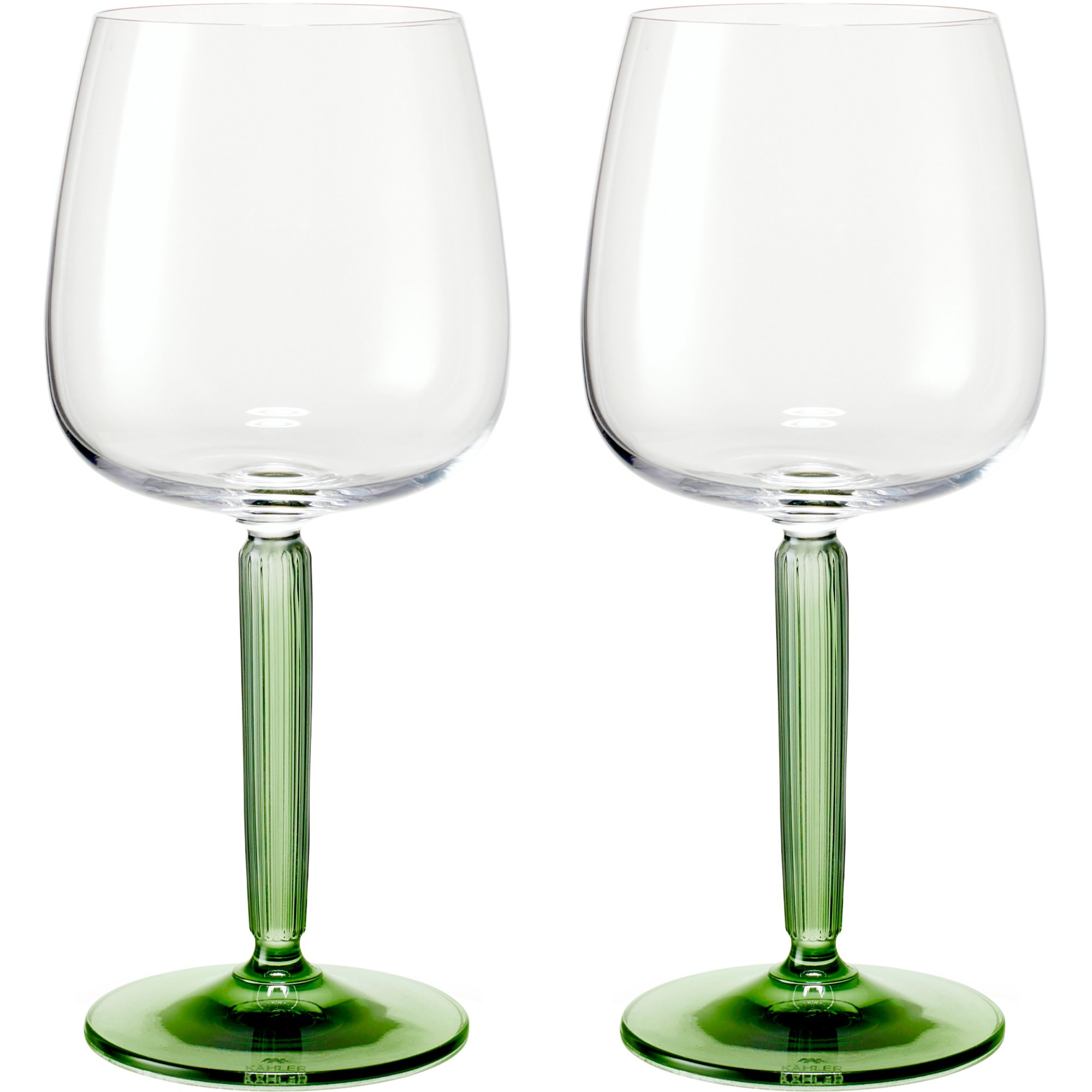 Läs mer om Kähler Hammershøi rödvinsglas, Ø 9,5 cm, 2 st, grön