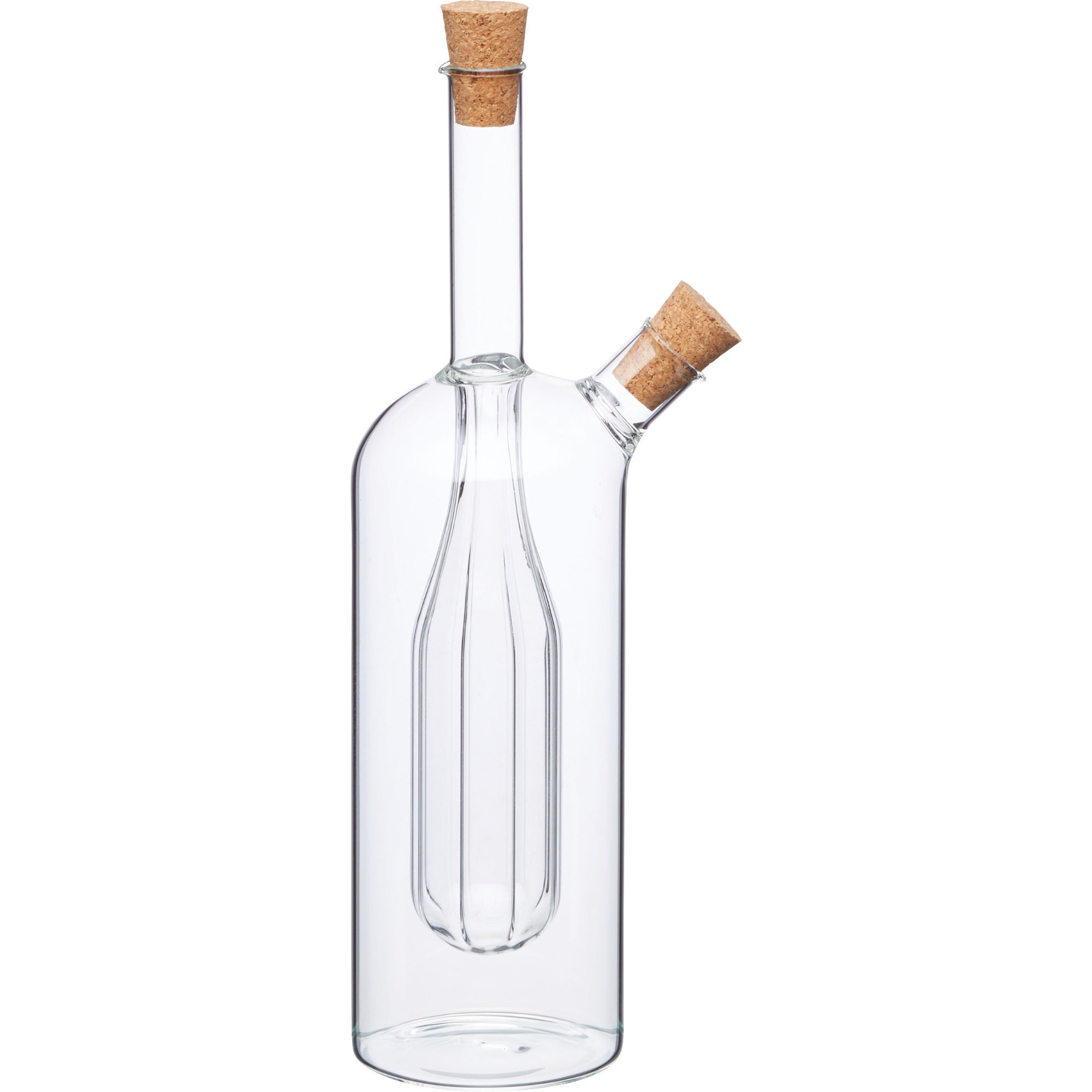 550 ml Volumen KitchenCraft World of Flavours Olivenöl//Essigflasche mit traditionell geriffelter Oberfläche Glas Olivenölspender