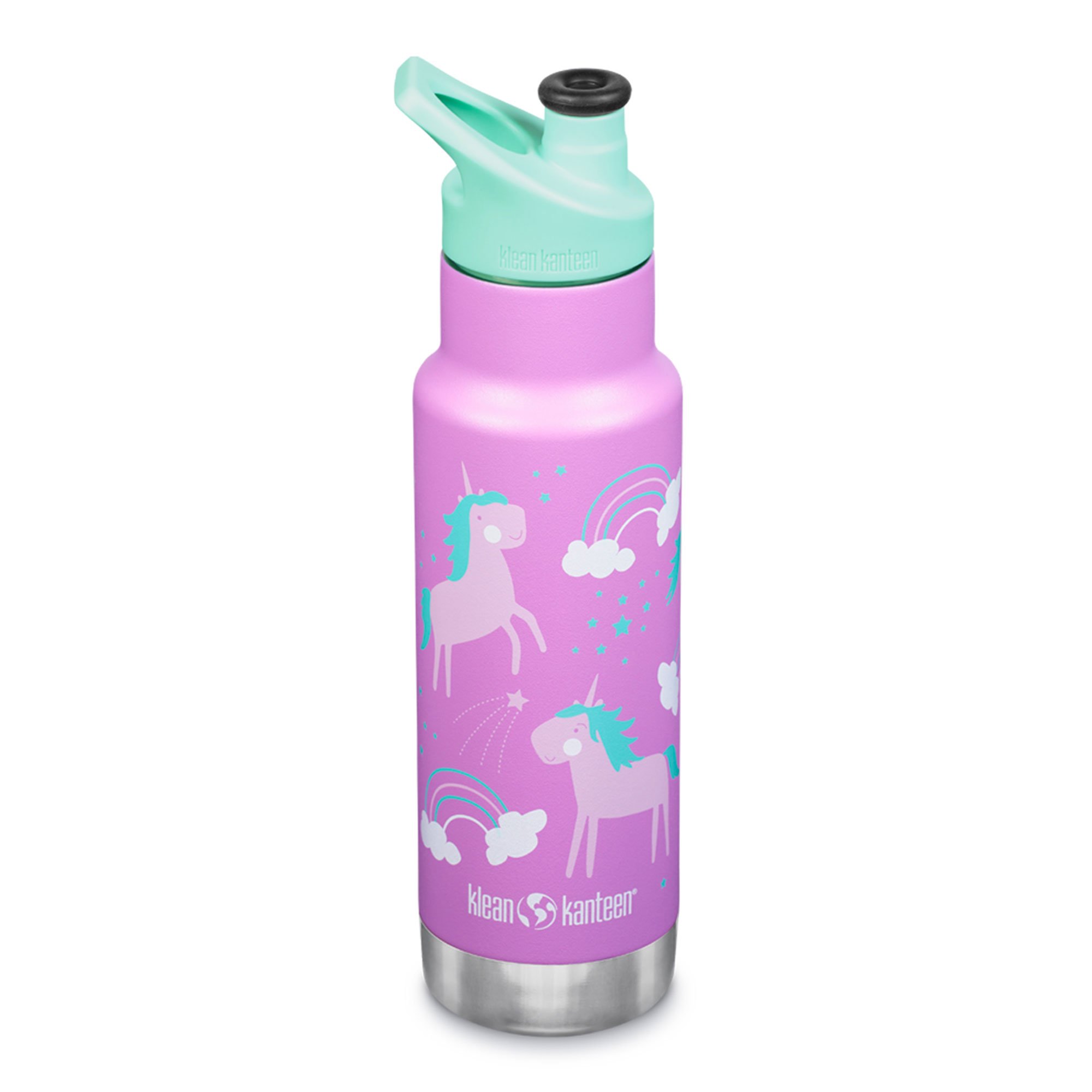 Klean Kanteen Isolerad flaska med sportkork för barn, 355 ml, unicorns