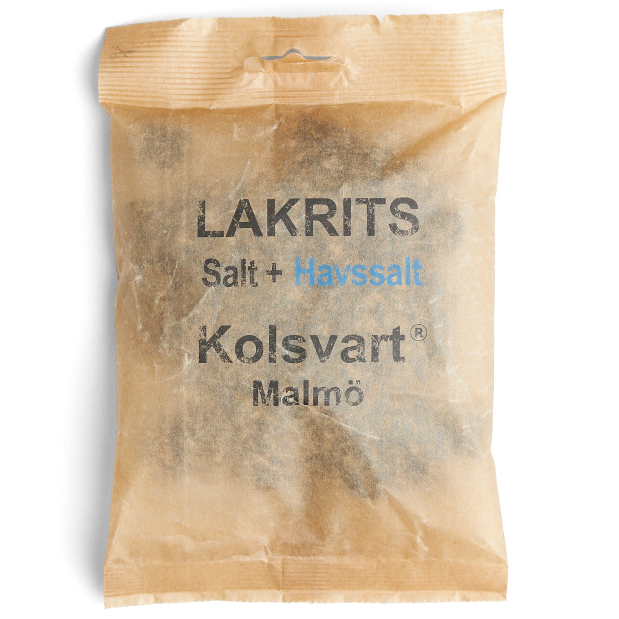 Läs mer om Kolsvart Salt + Havssalt lakrits, 120 g