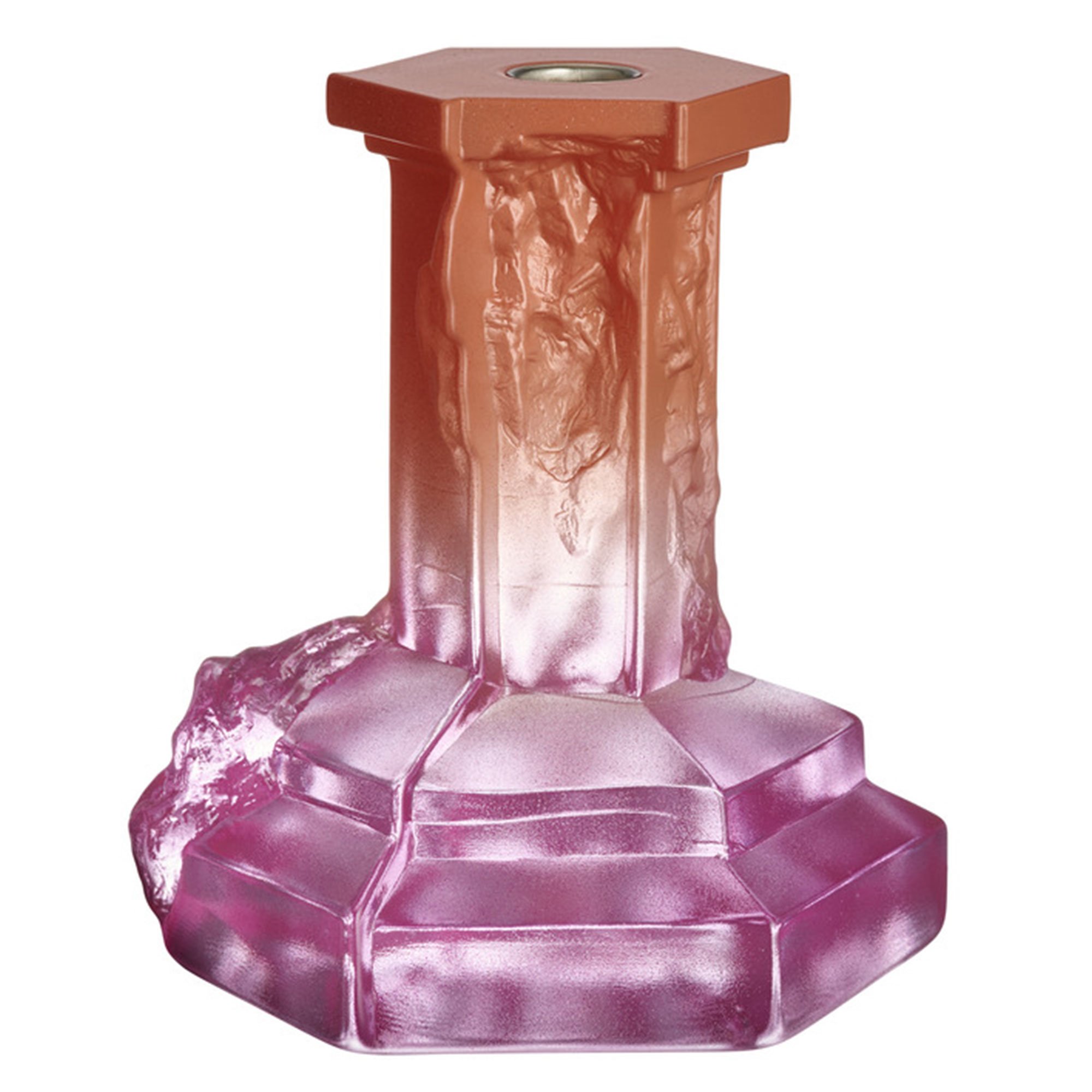 Kosta Boda Rocky Baroque lysestake 175 mm spicy rose