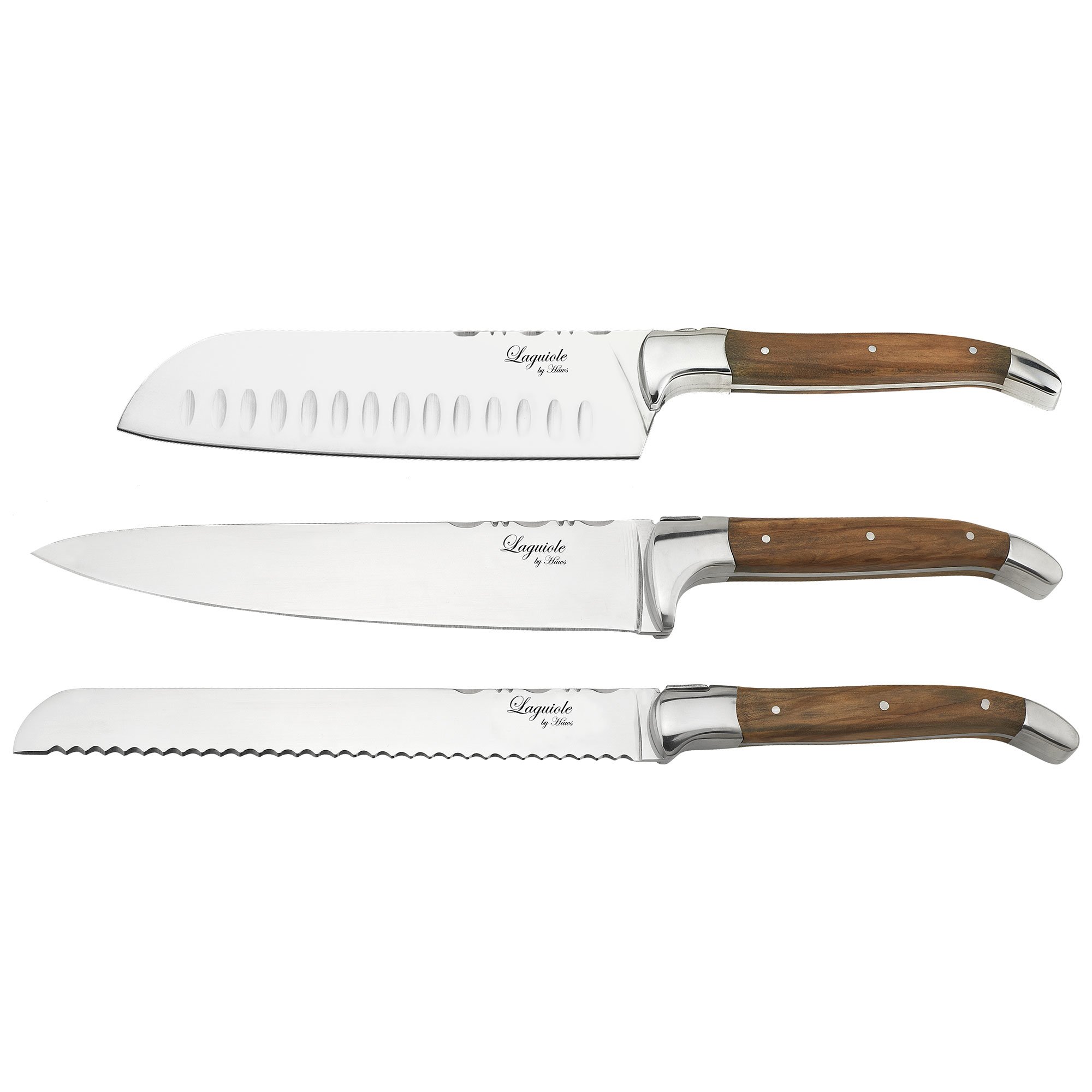 Laguiole By Haws Knivset 3 delar Olive