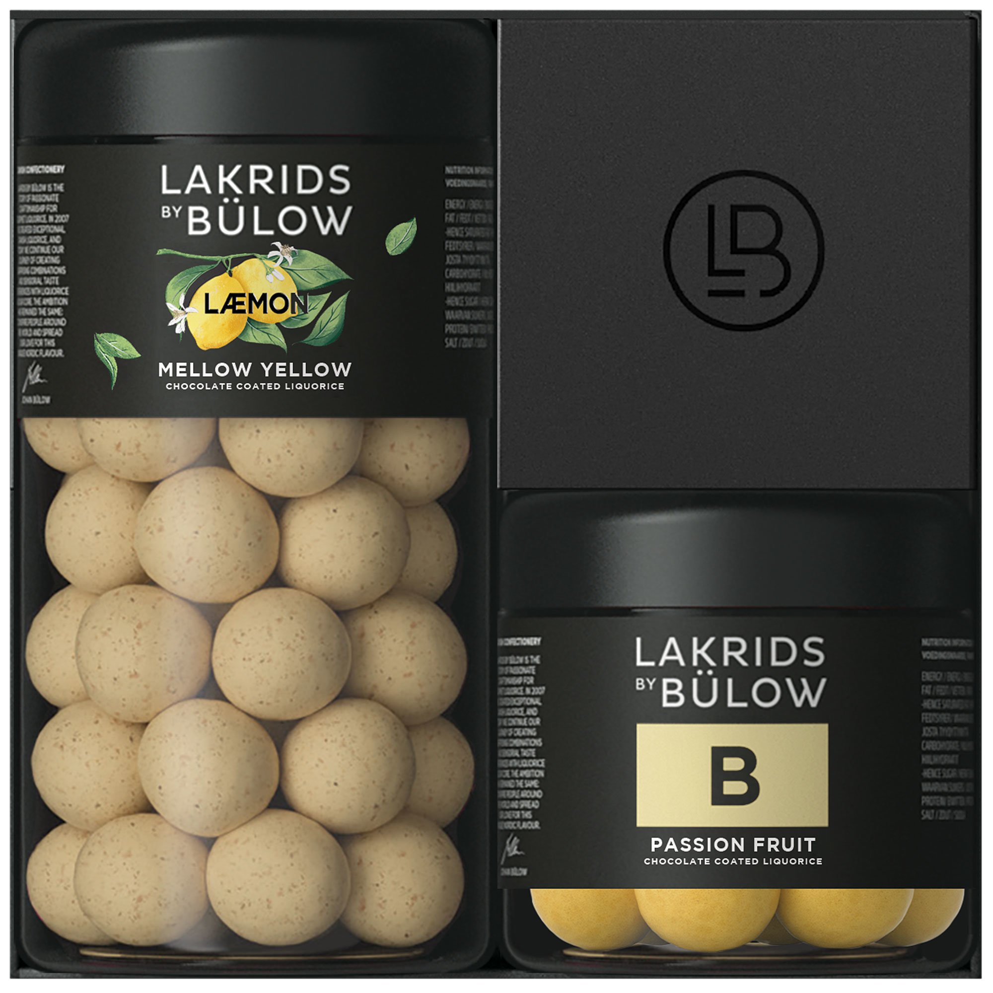 Lakrids by Bülow Black Box Regular & Small Mellow Yellow Lemon & B Passion Fruit