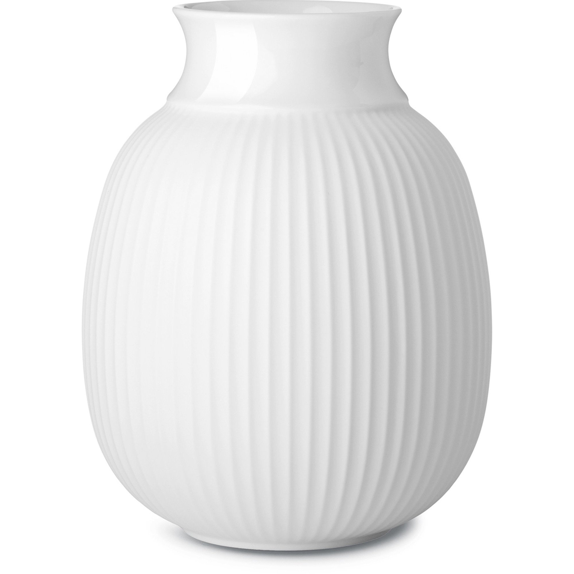 Lyngby Porcelæn Curve Vase H12 vit handgjort porslin