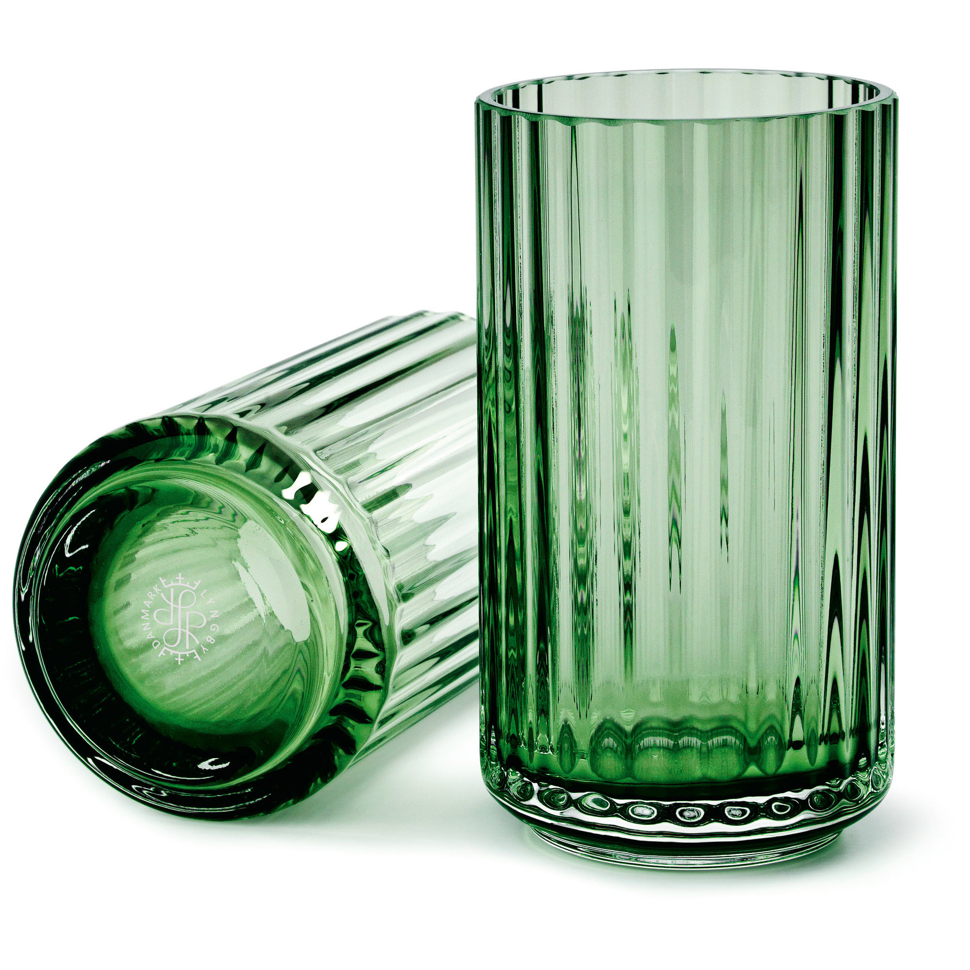 Lyngby Porcelæn Lyngbyvasen 12 cm. glas – copenhagen grön