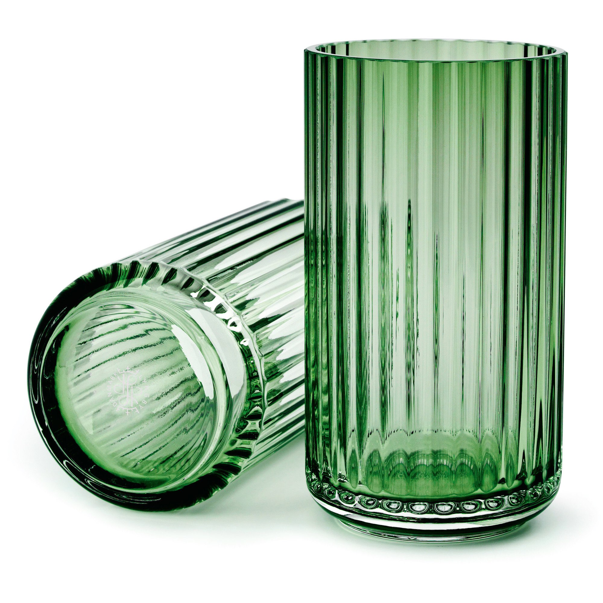 Lyngby Porcelæn Lyngbyvasen 15 cm. glas – Copenhagen grön