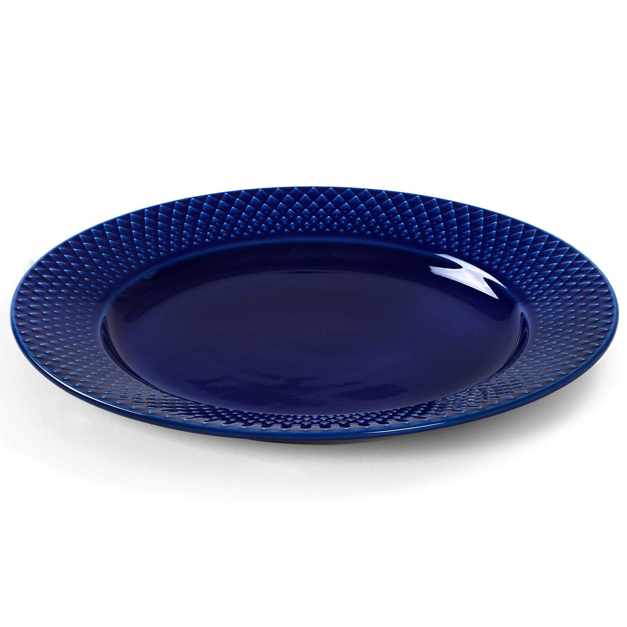 Lyngby Porcelæn Rhombe Color frokosttallerken, 23 cm, mørkeblå