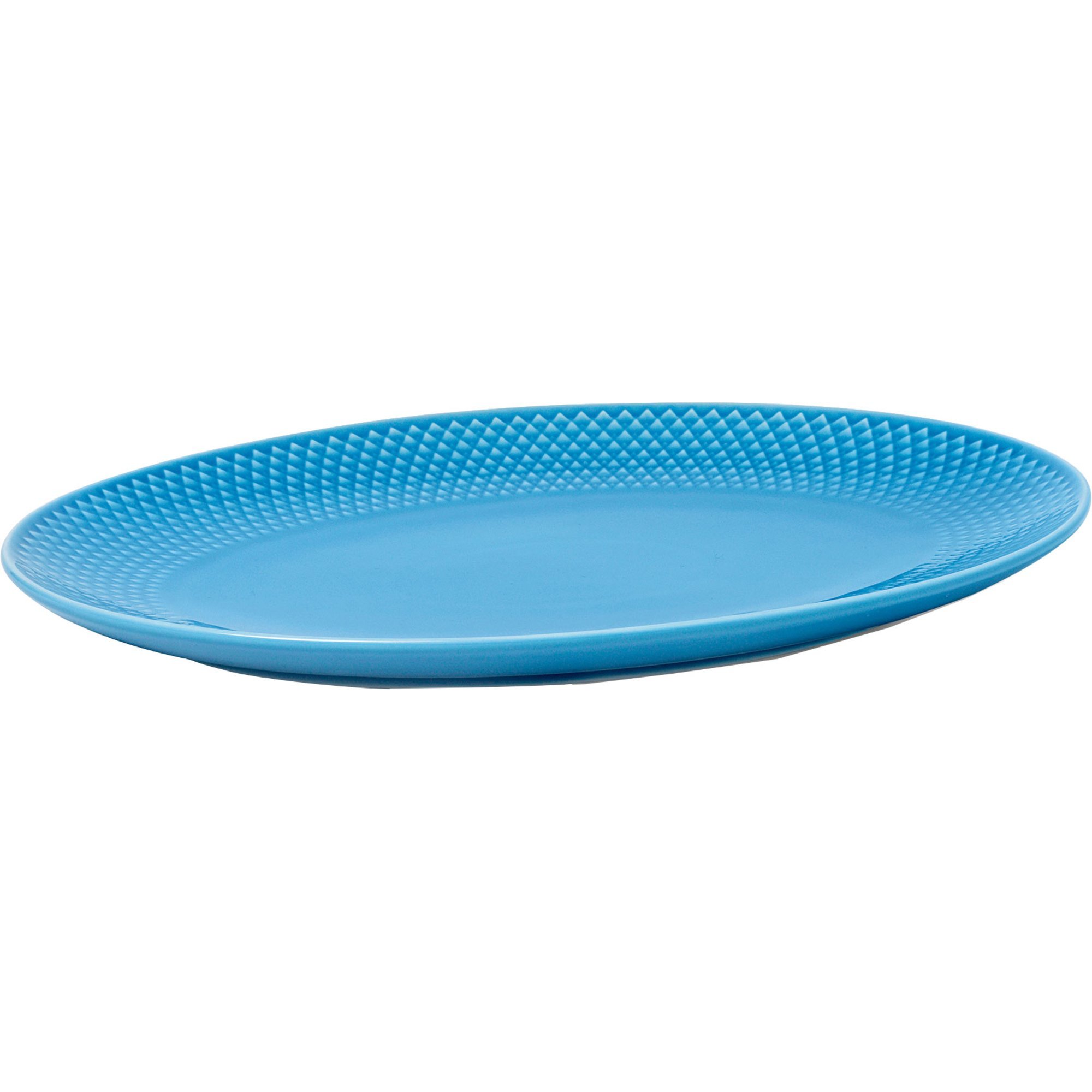 Lyngby Porcelæn Rhombe serveringsfad, oval, blå