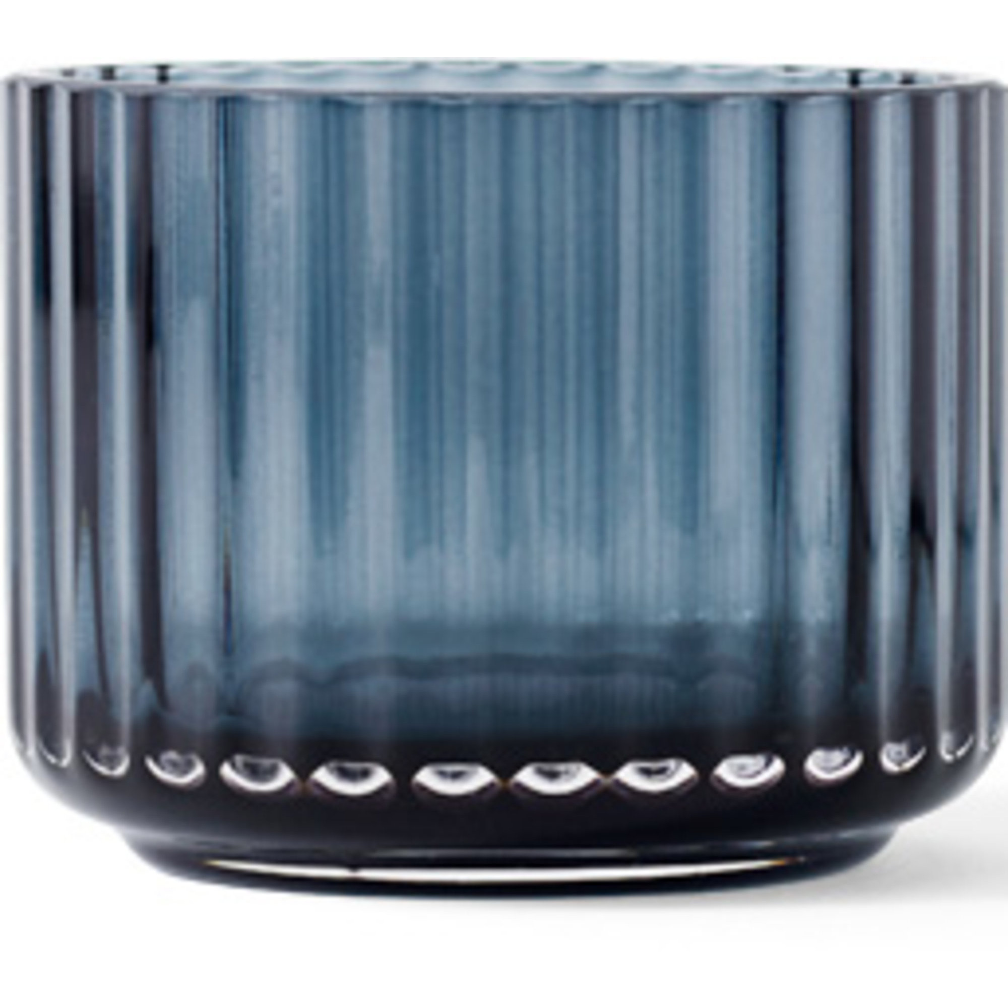 Lyngby Porcelæn Lysestake glass liten midnight blue