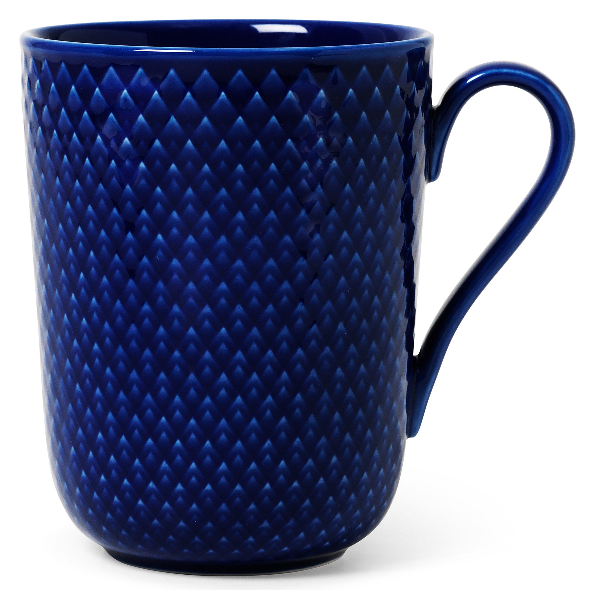 Läs mer om Lyngby Porcelæn Rhombe Color mugg med handtag 33 cl, mörkblå